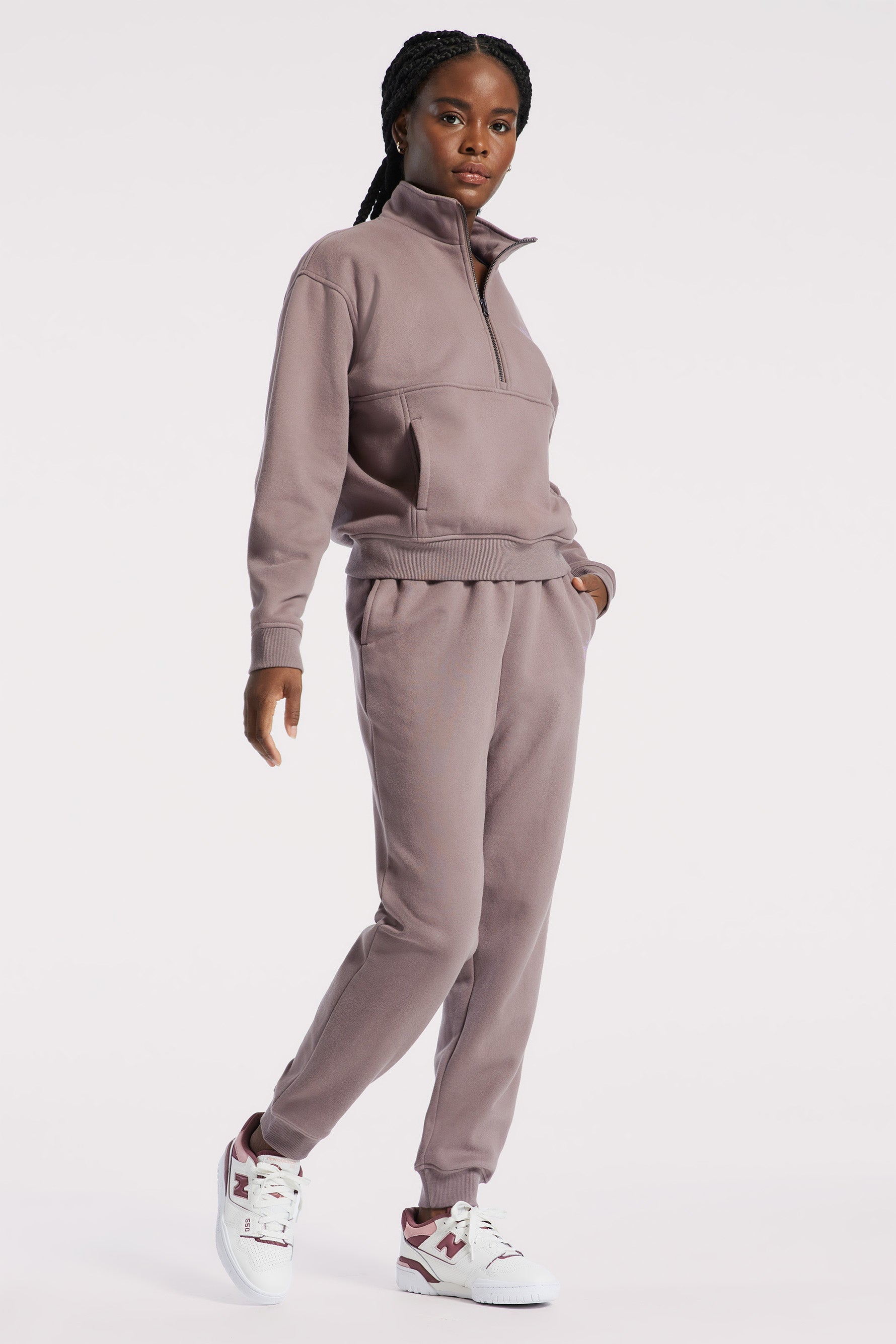 Les Sports Bandier 1/2 Zip Sweatshirt - Iron/regal Orchid