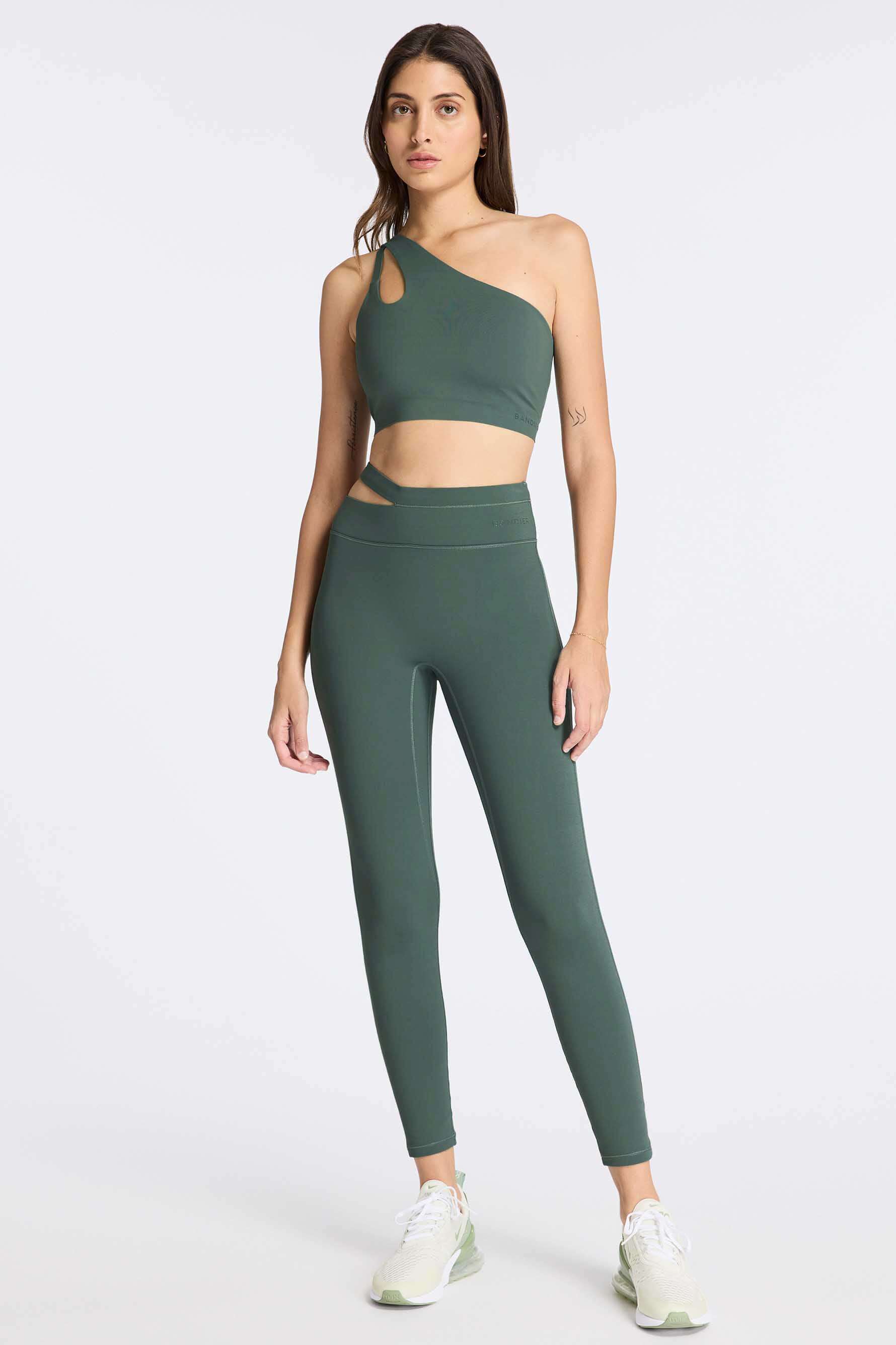 Aria One Shoulder Bra - Balsam Green