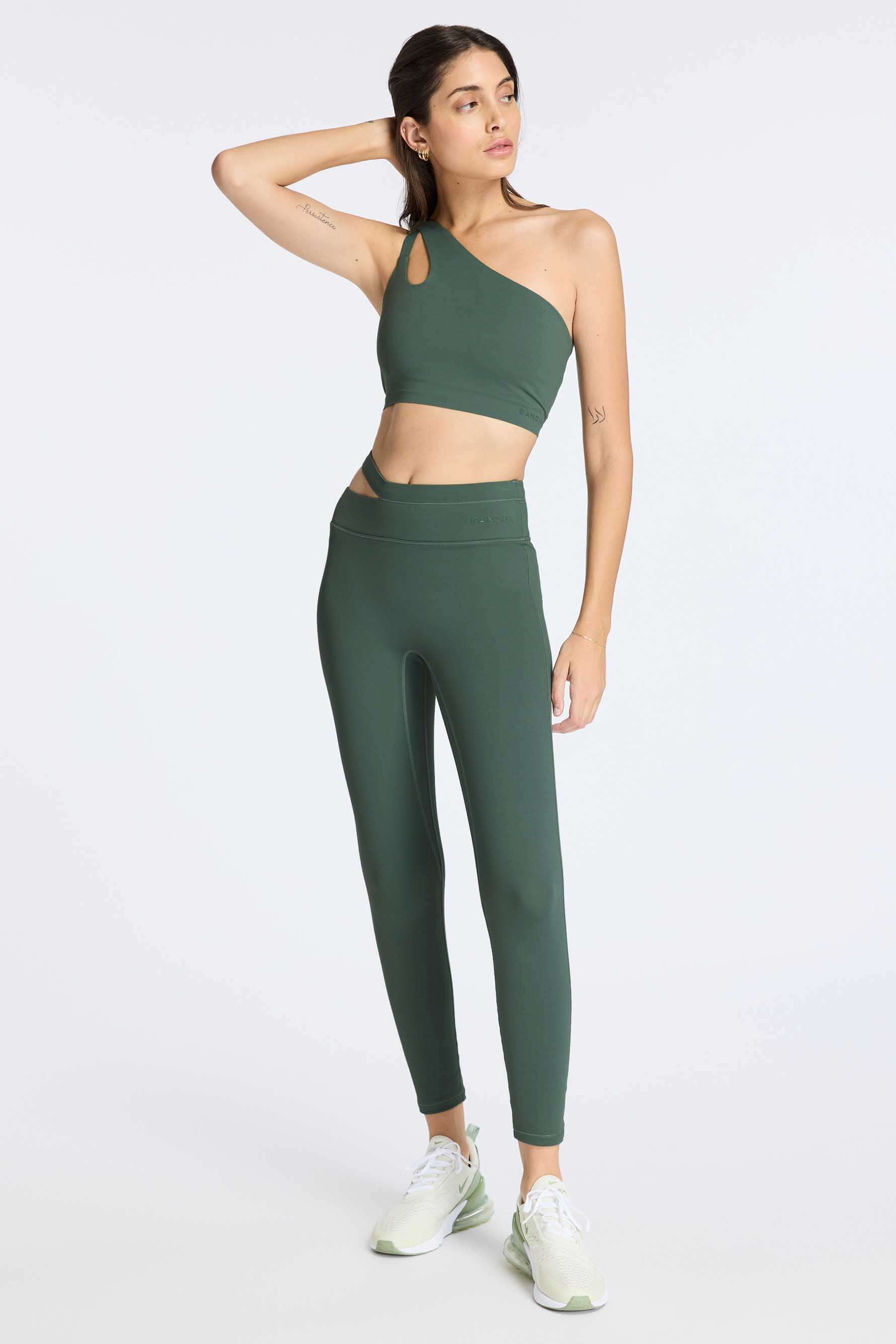 Aria One Shoulder Bra - Balsam Green