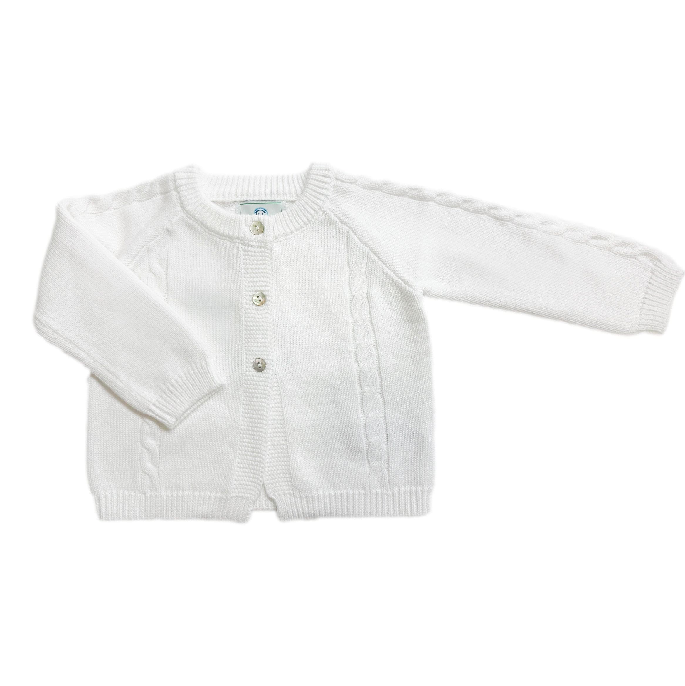 White Knit Cotton Cardigan - Petite Maison Kids