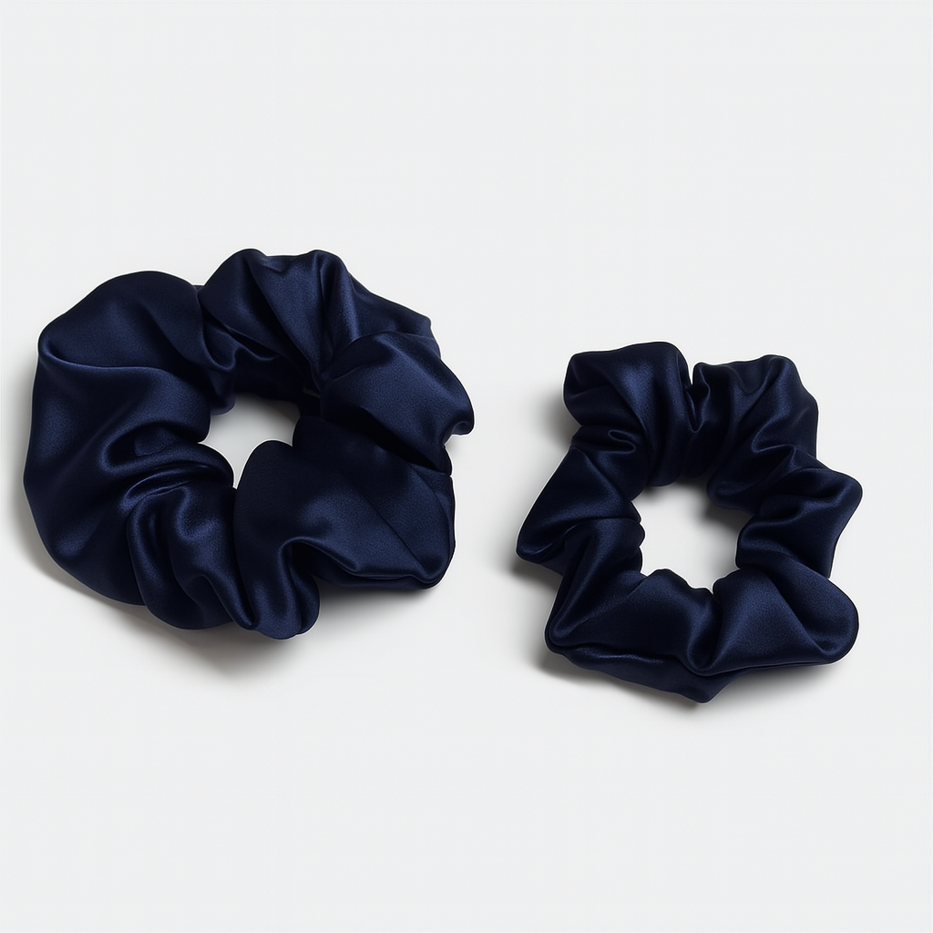 Max Simple Silk Classic Scrunchie – Navy