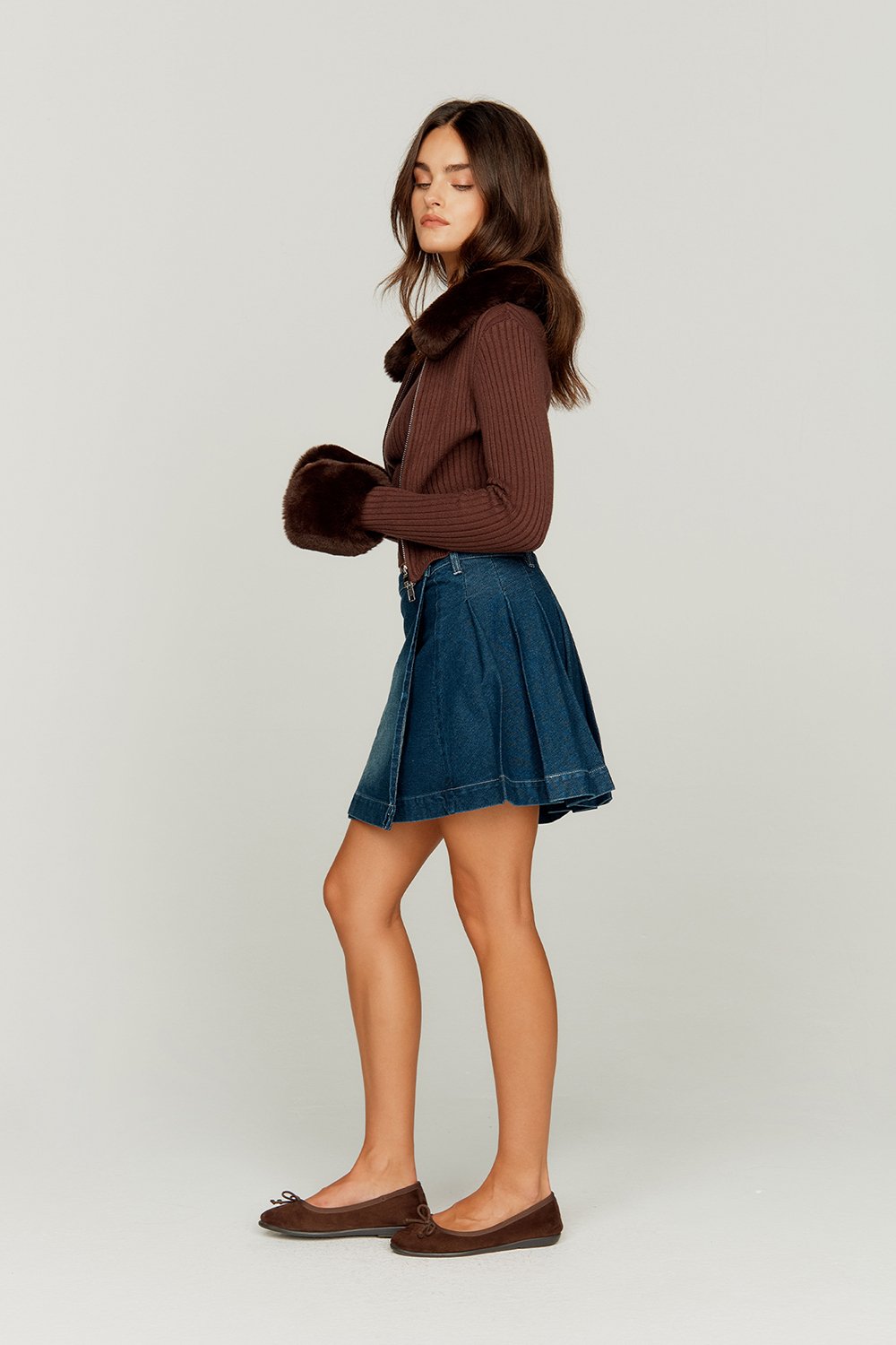 House of Sunny Fade Pleat Skirt