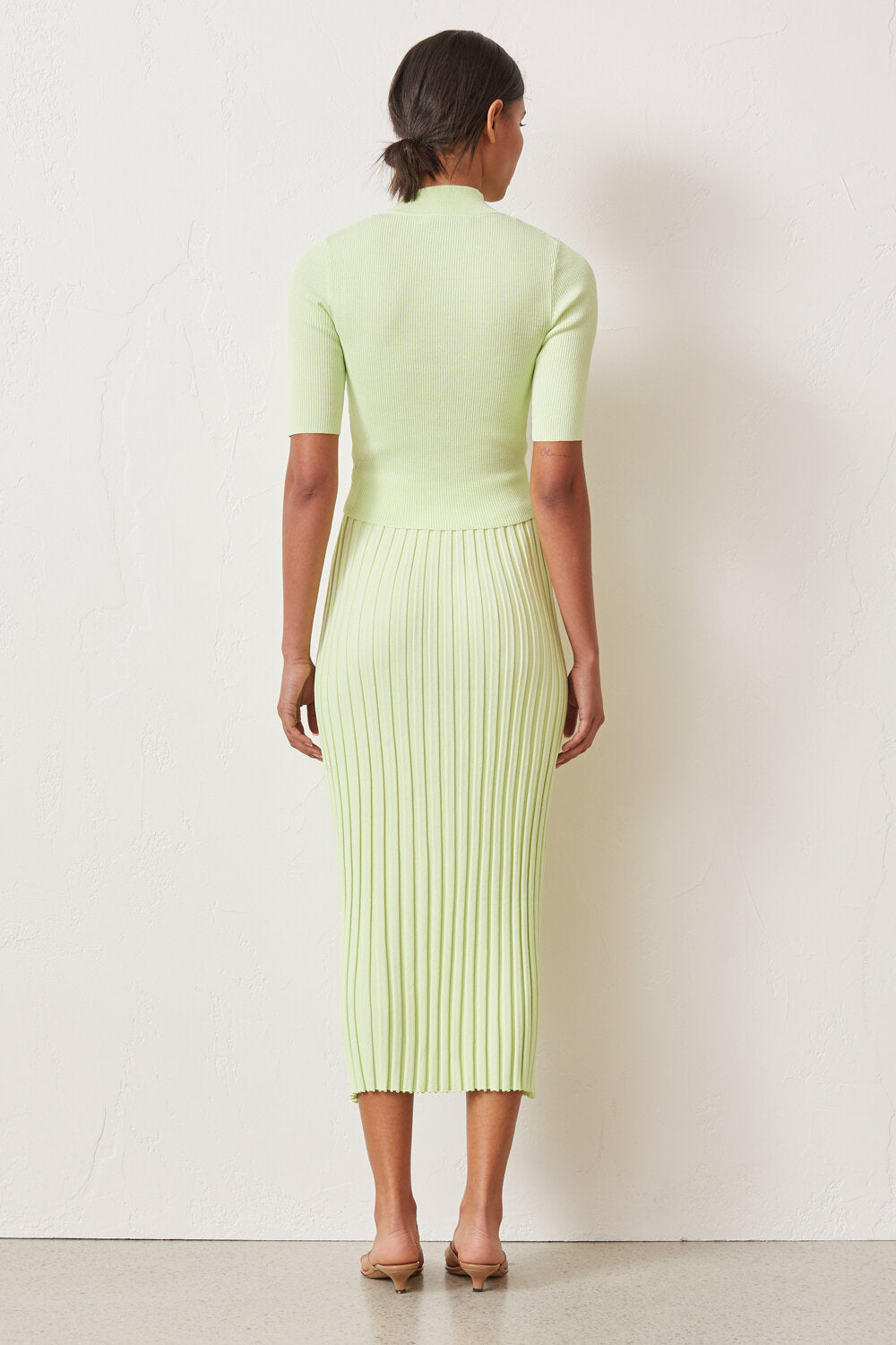 Bec + Bridge Citrus Club Knit Midi Skirt - Key Lime