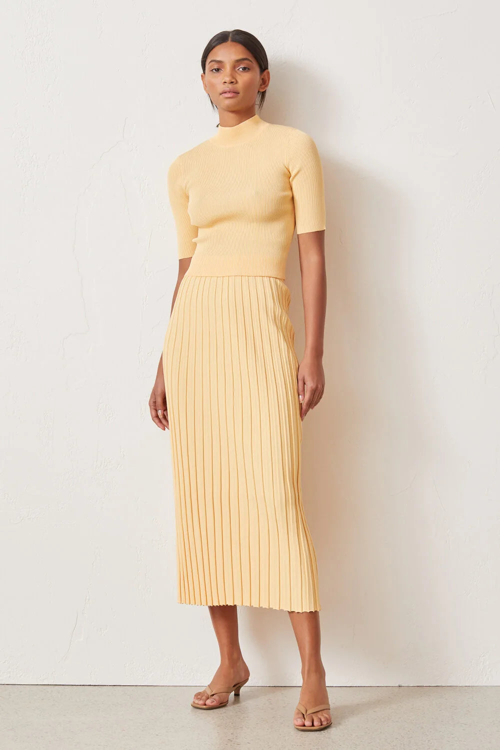 Bec + Bridge Citrus Club Knit Midi Skirt - Melon