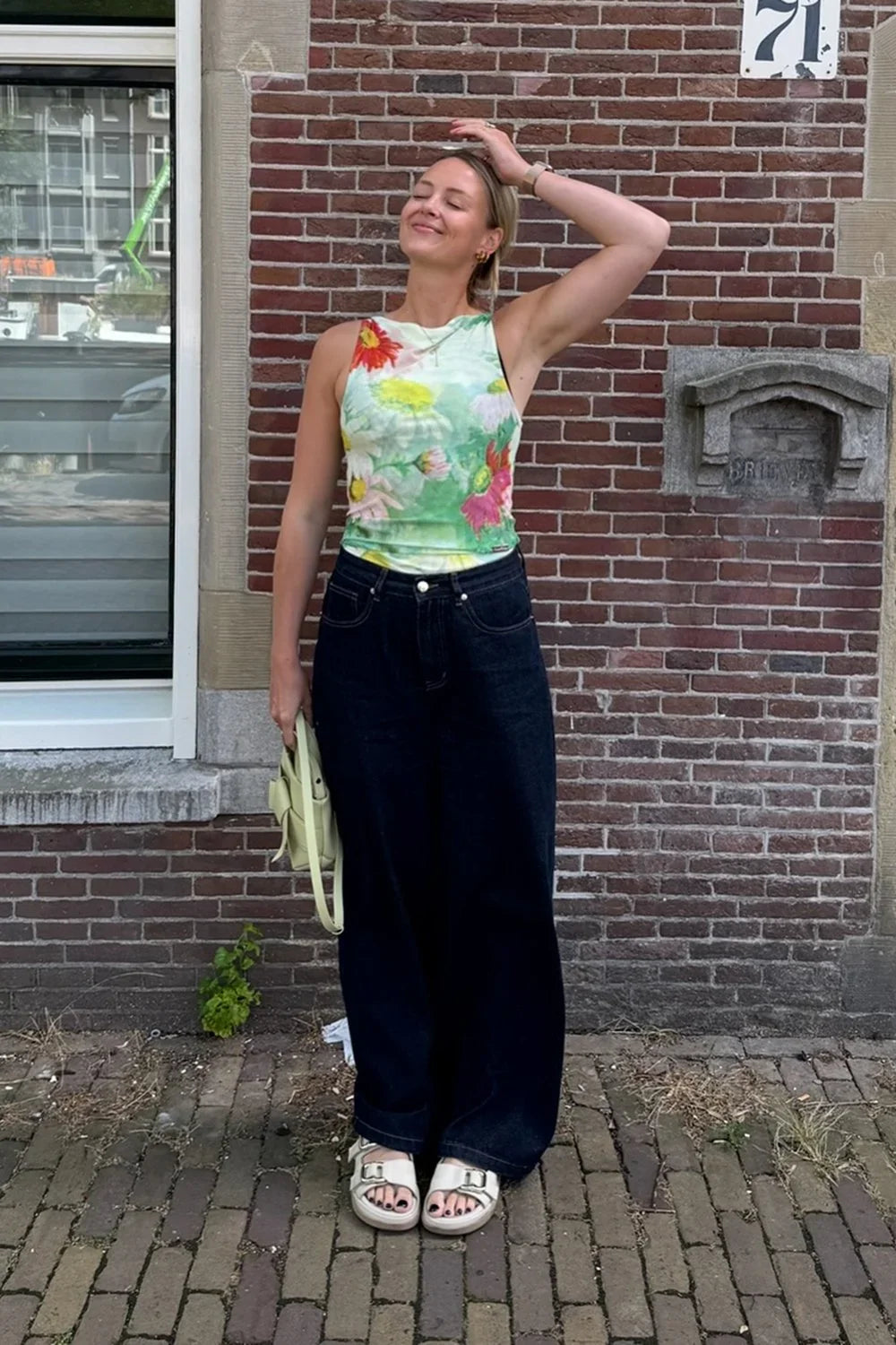 @sonjaleigh_ in House of Sunny Cosmos Mesh Top