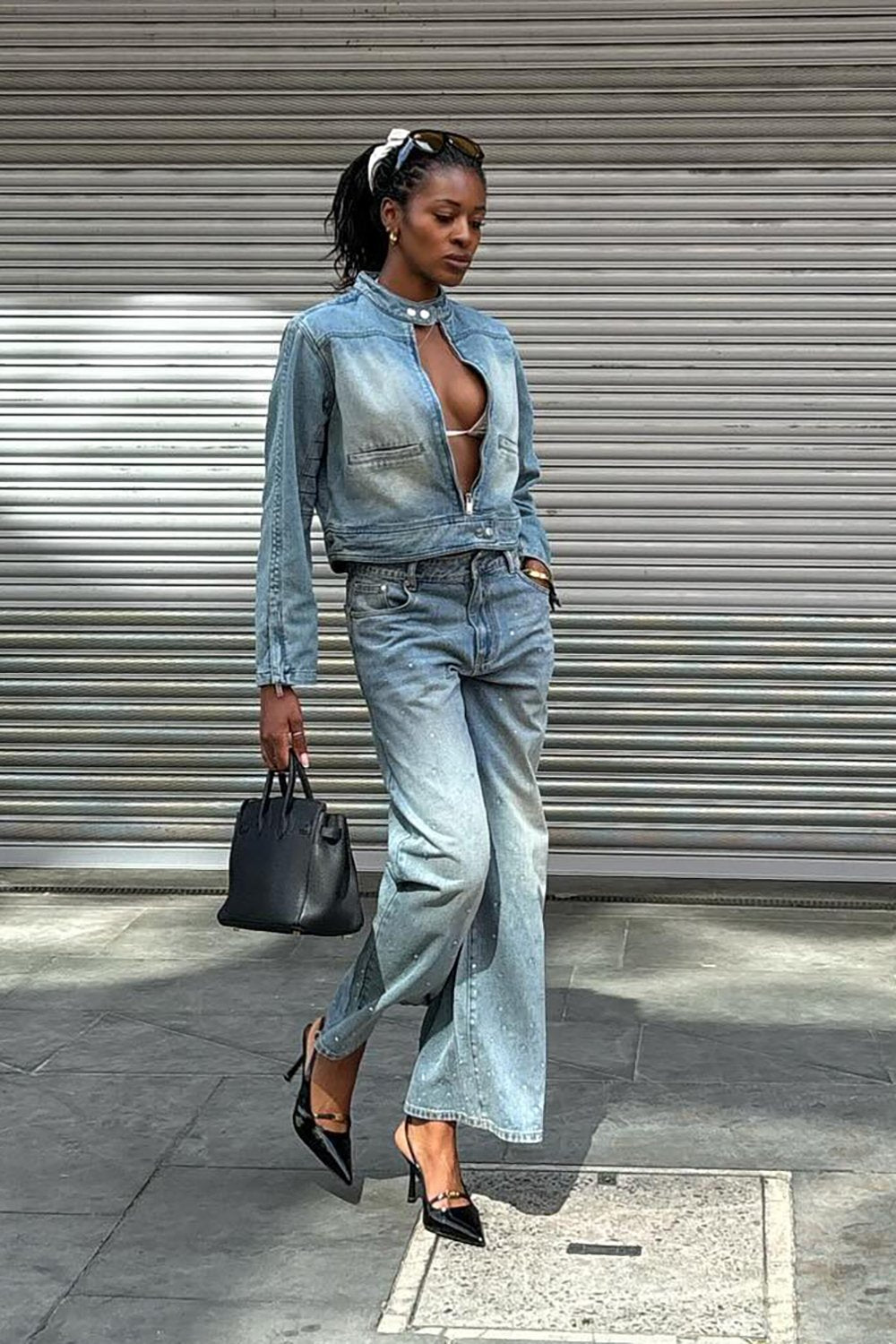 @georgia_3.0 in House of Sunny Crystallised Wide Leg Denim