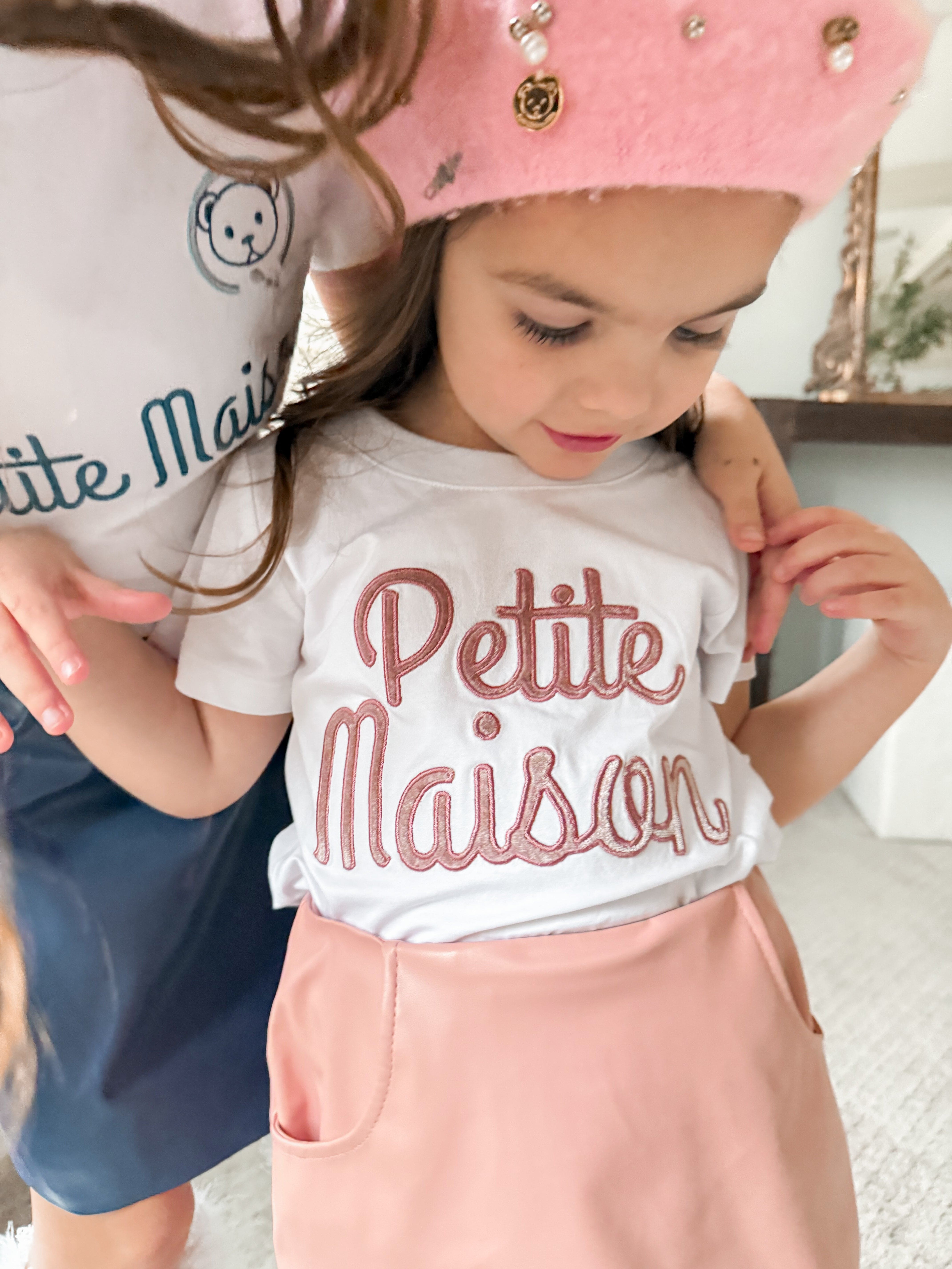 Petite Maison Pink Logo Pima Cotton T-Shirt - Petite Maison Kids