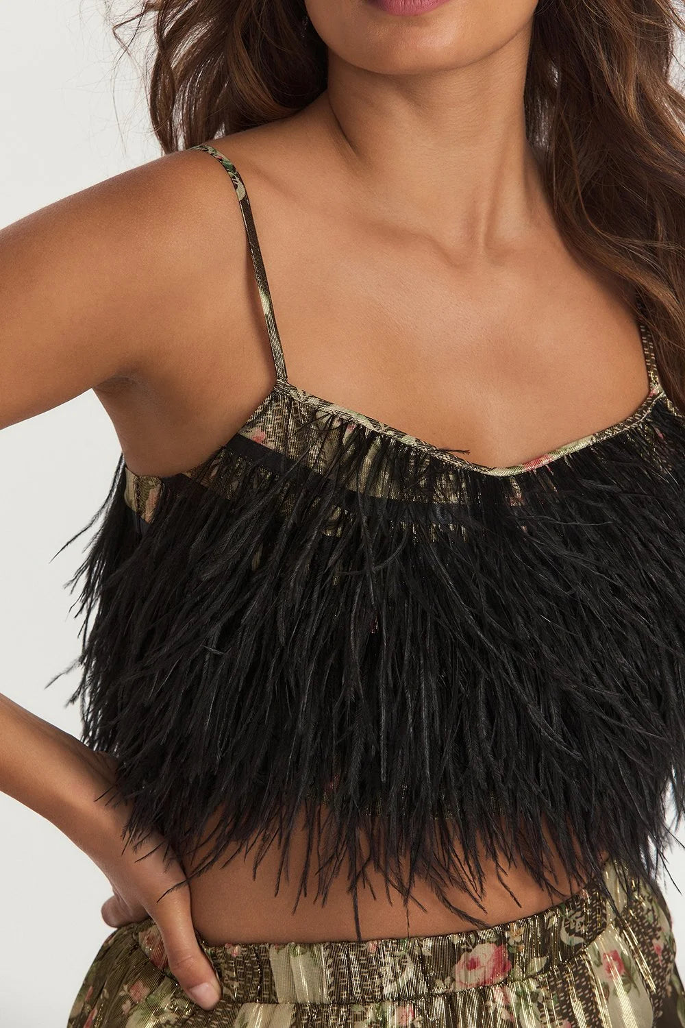 LoveShackFancy Dusty Crop Cami - Midnight Ruby