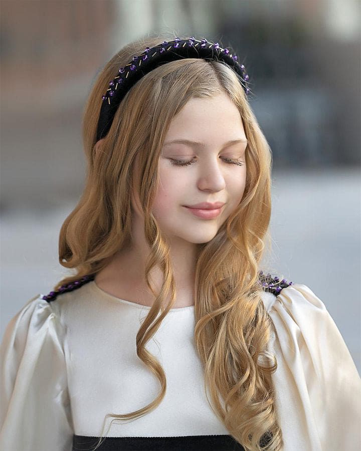 Evangeline Black Velvet Headband - Petite Maison Kids