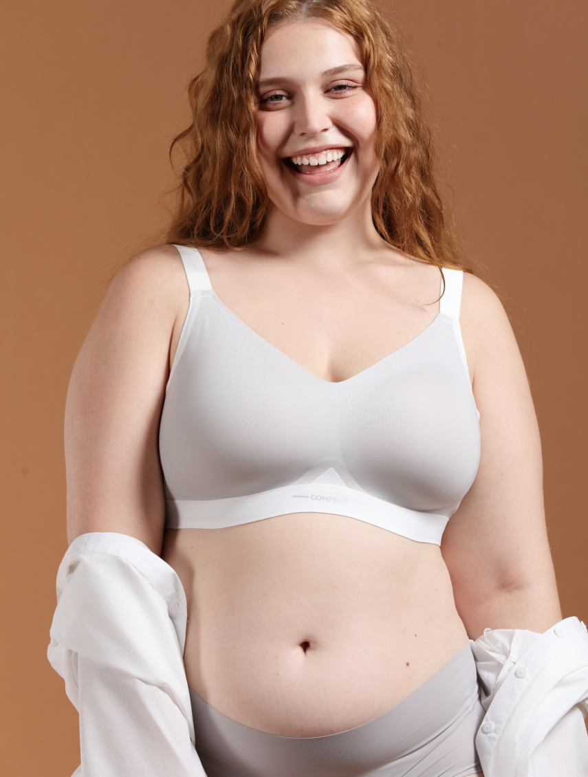Cloud Soft Color Block V-Neck Bra for Everyday Comfort