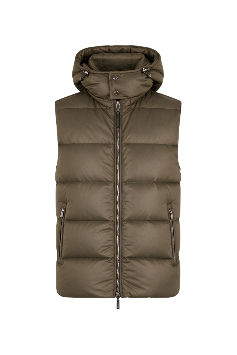 MooRER FIREP Hooded Down Vest Militare
