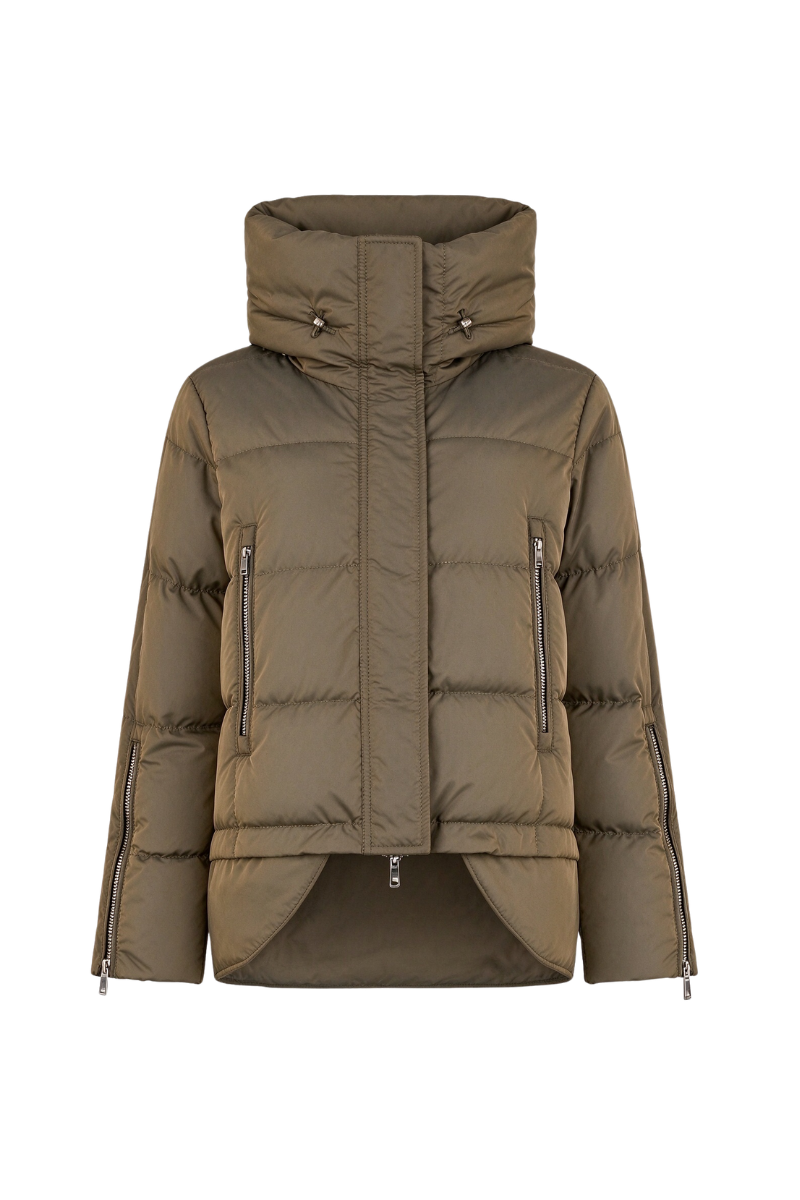 MooRER ECATEAMC High Collar Cropped Down Jacket Gold