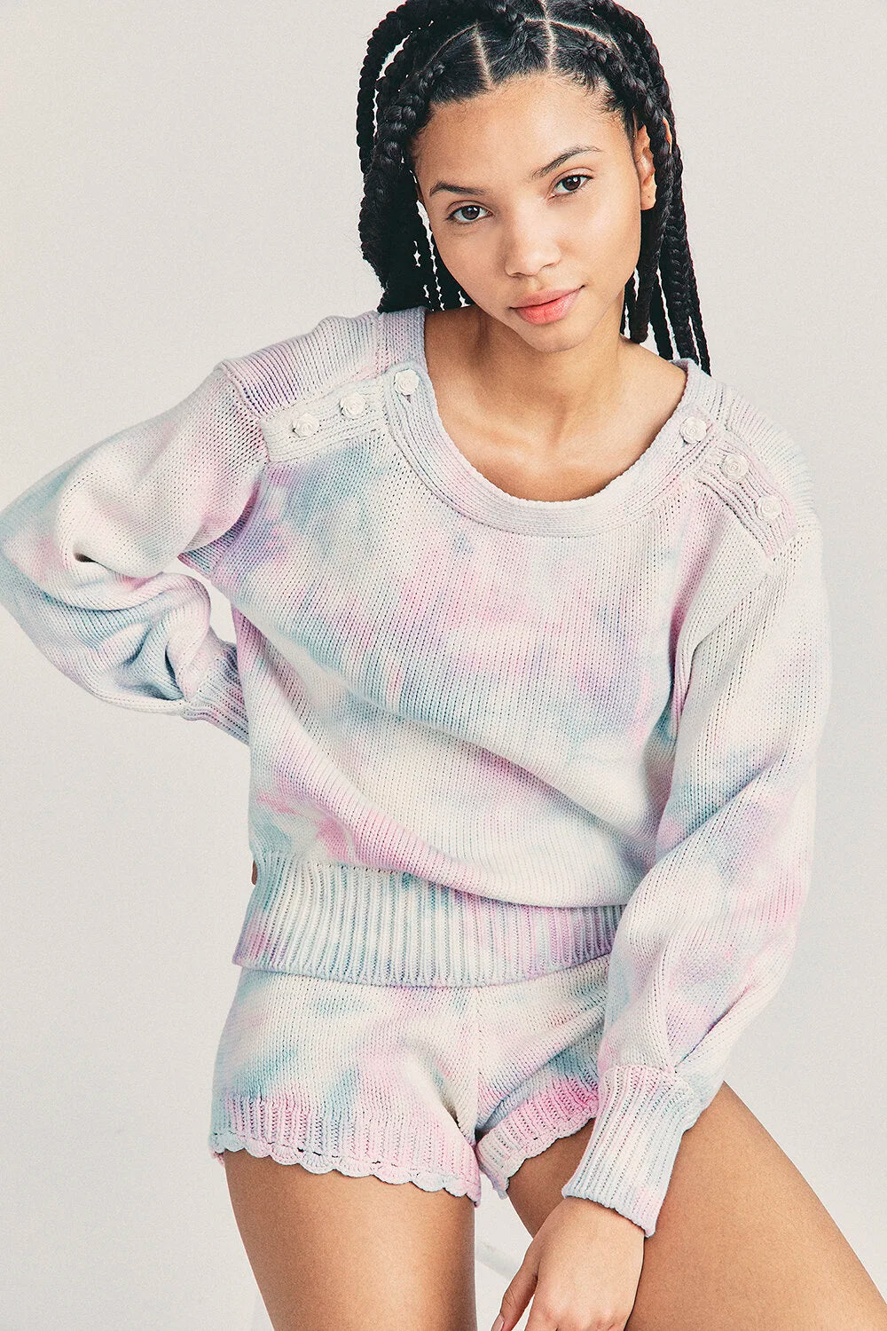 LoveShackFancy Gallatin Pullover Sweater - Cotton Candy Hand Dye
