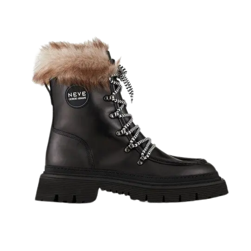 Womens | Giorgio Armani Neve Leather Hiking Boots (Black)