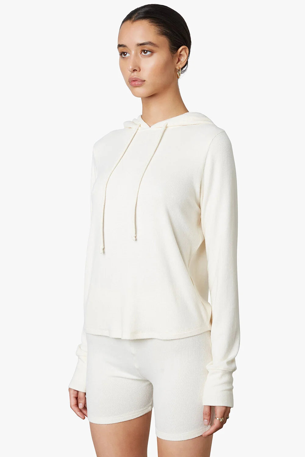 NIA Hacci Rib Hoodie - Oatmilk