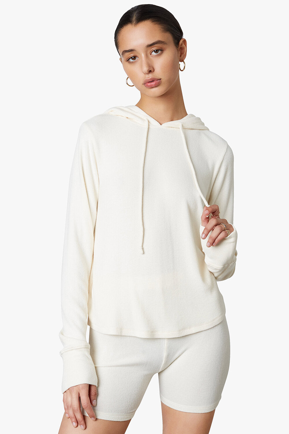 NIA Hacci Rib Hoodie - Oatmilk
