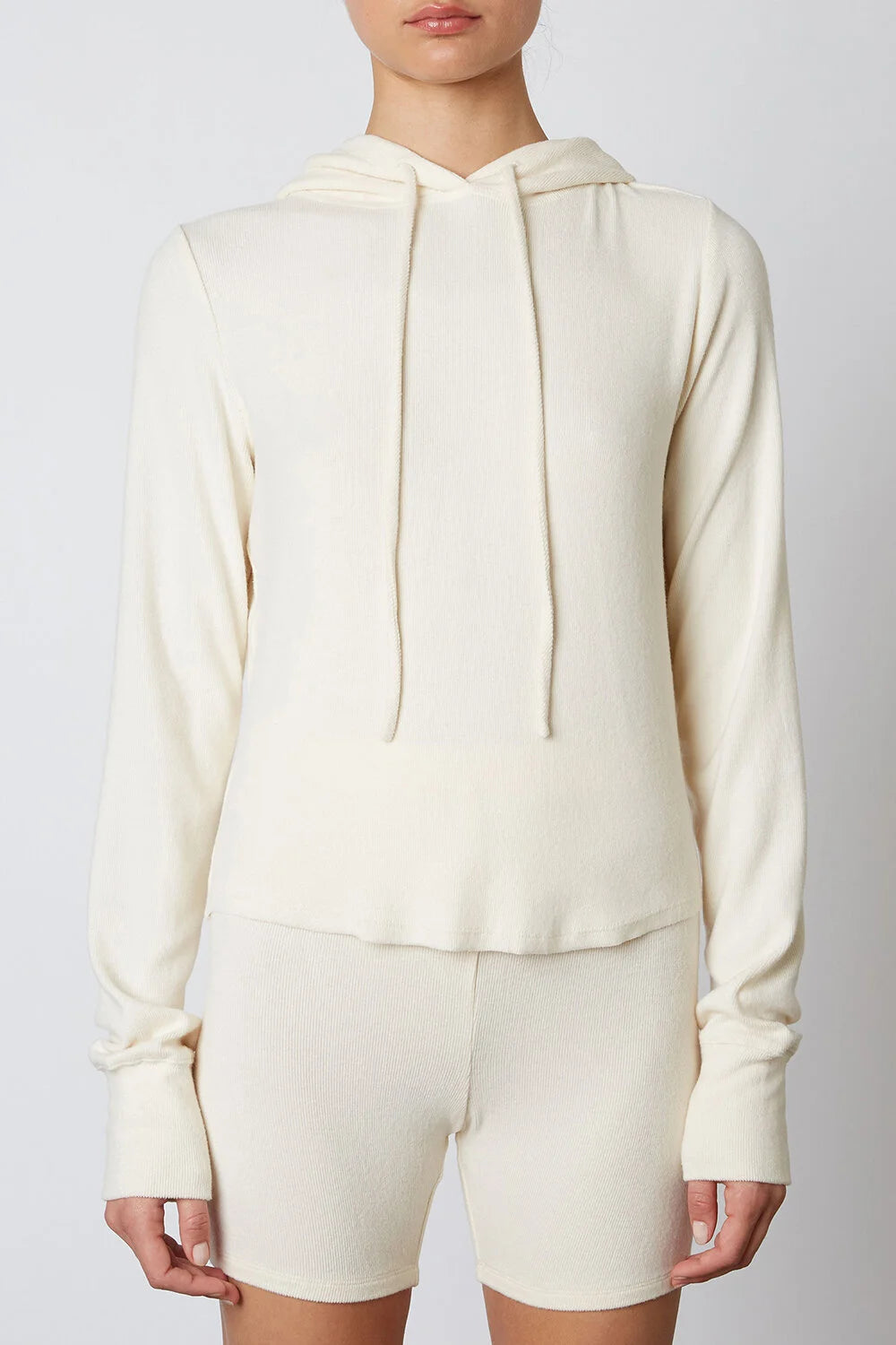 NIA Hacci Rib Hoodie - Oatmilk