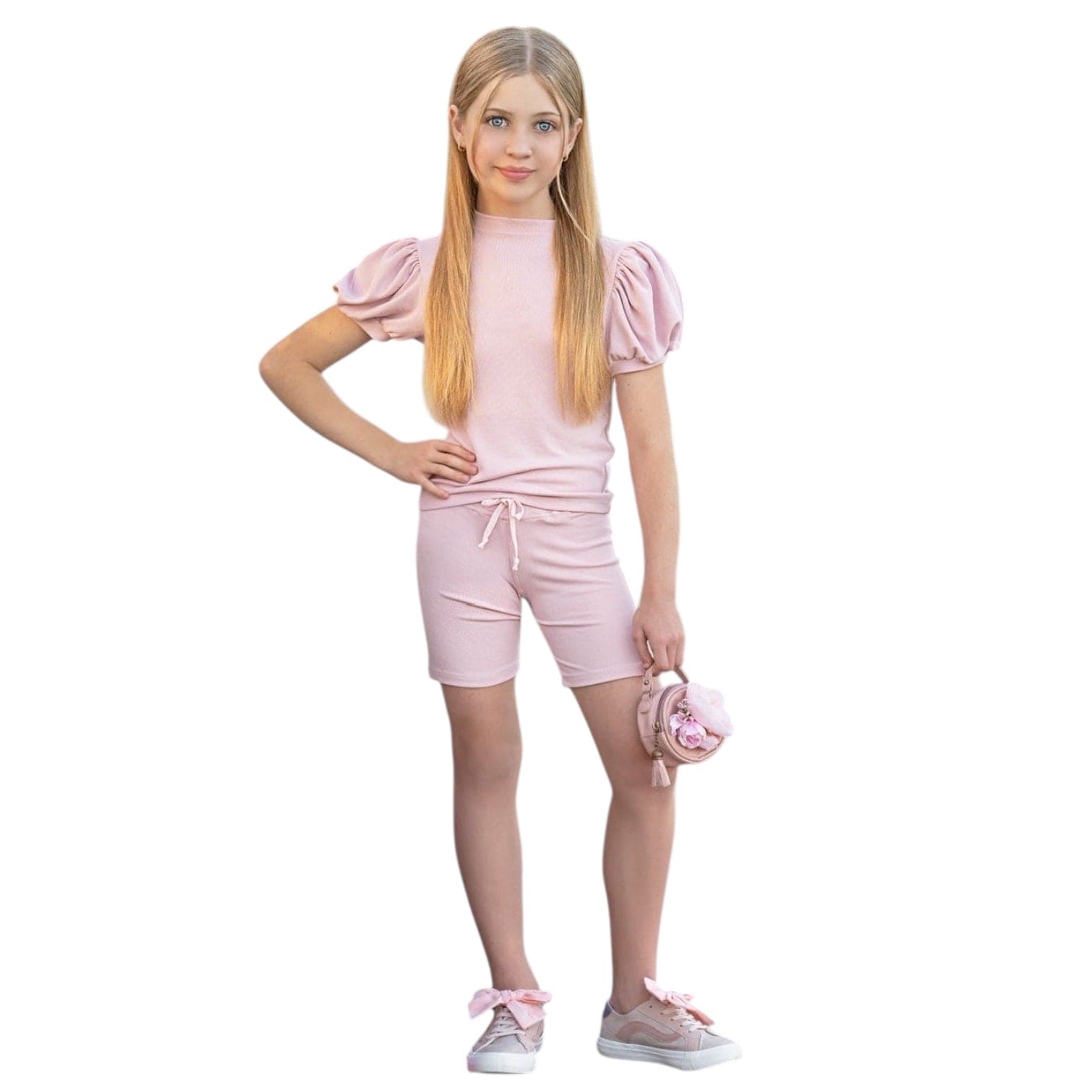 Pink Top and Biker Shorts Set - Petite Maison Kids