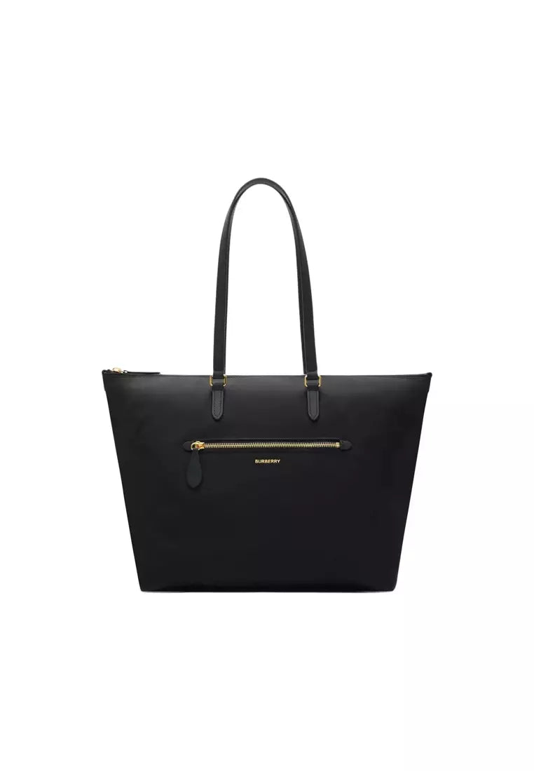 Burberry Nylon Zip Tote Bag In Black