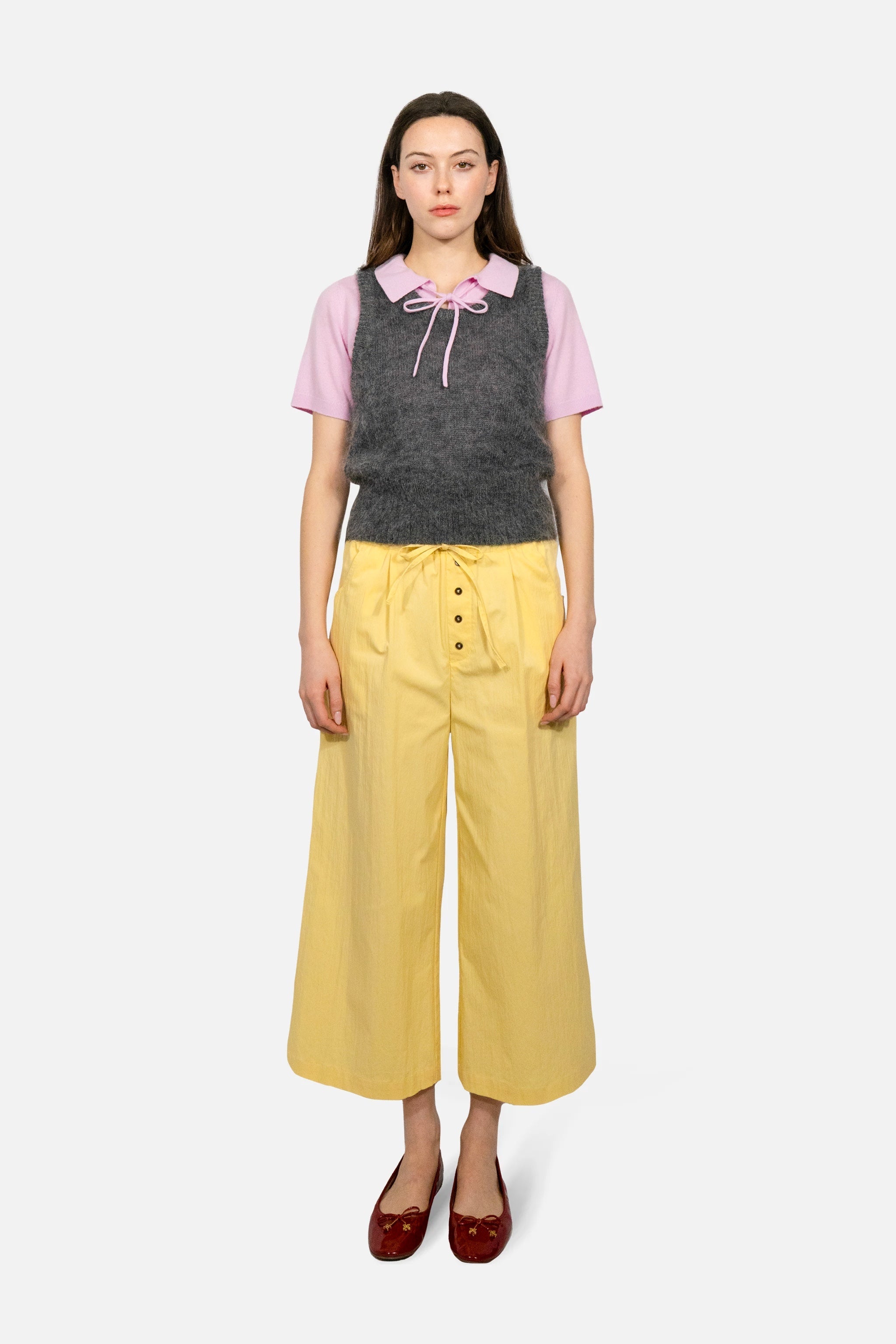 Sway Cotton Palazzo Pants in Butter Yellow - Du & Berry