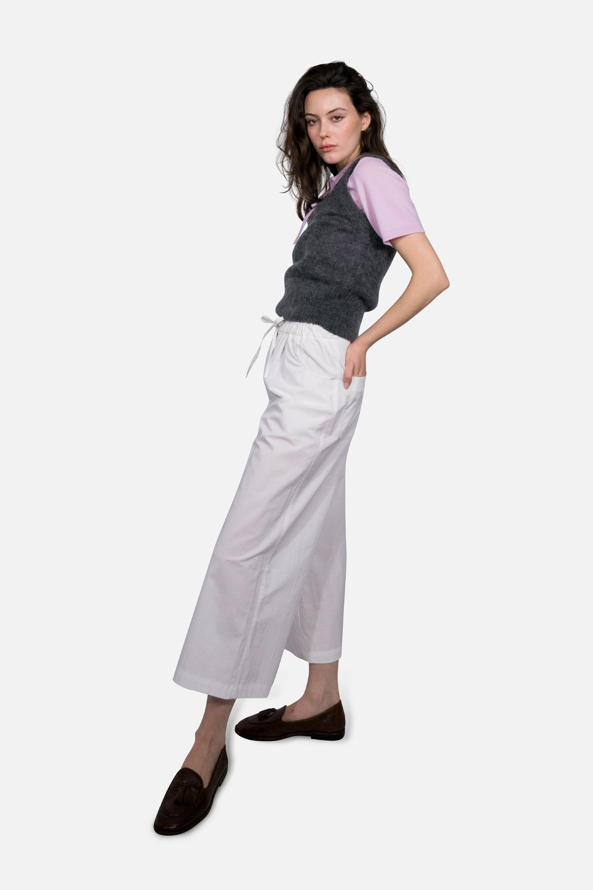 Sway Cotton Palazzo Pants in White - Du & Berry