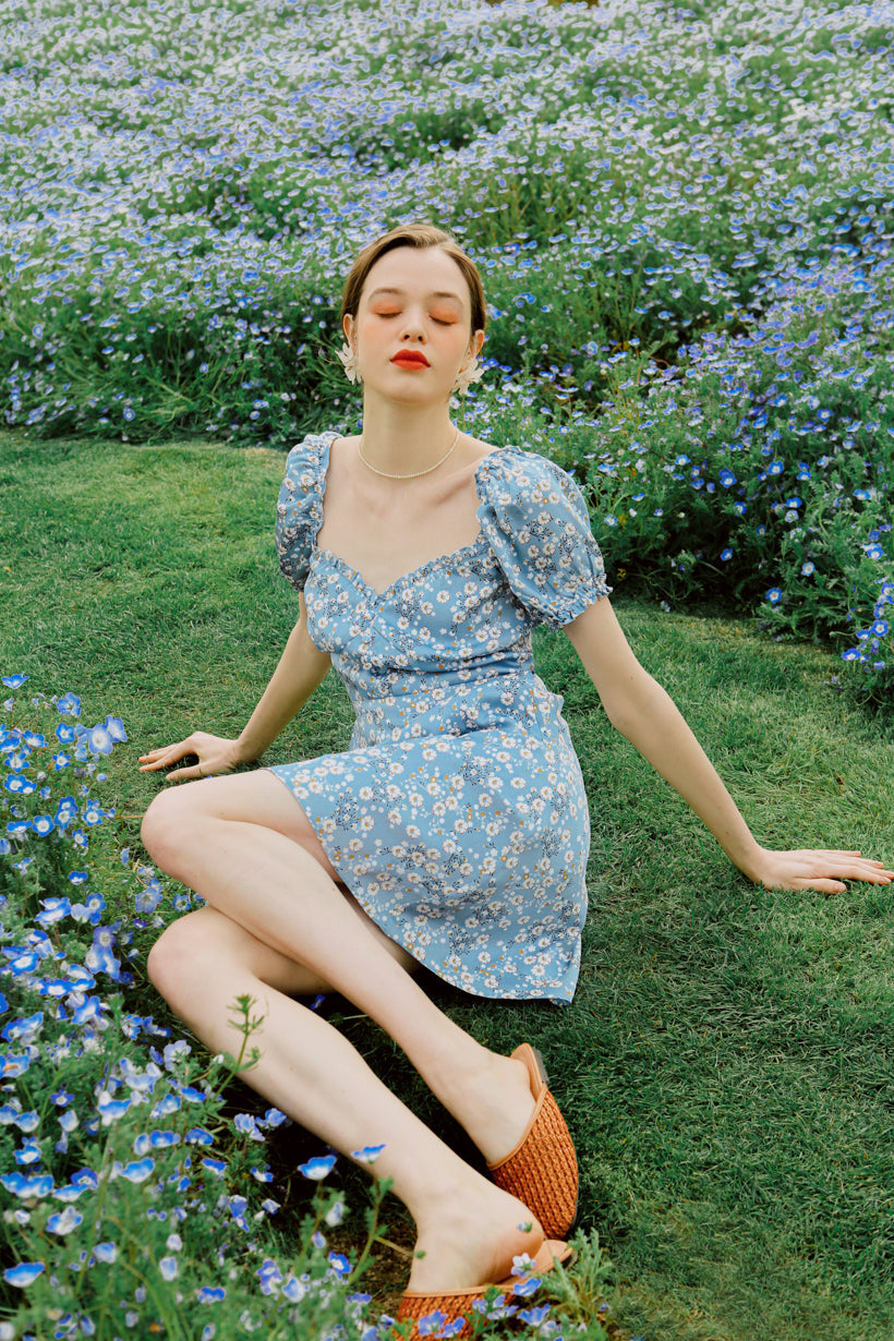 Maisy Dress | Blue Floral