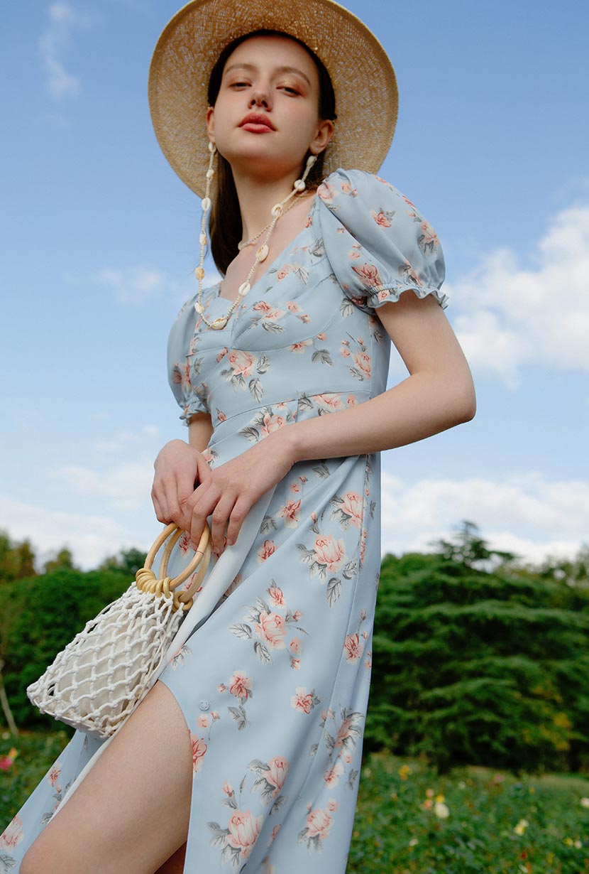 Medora Dress | Blue Floral