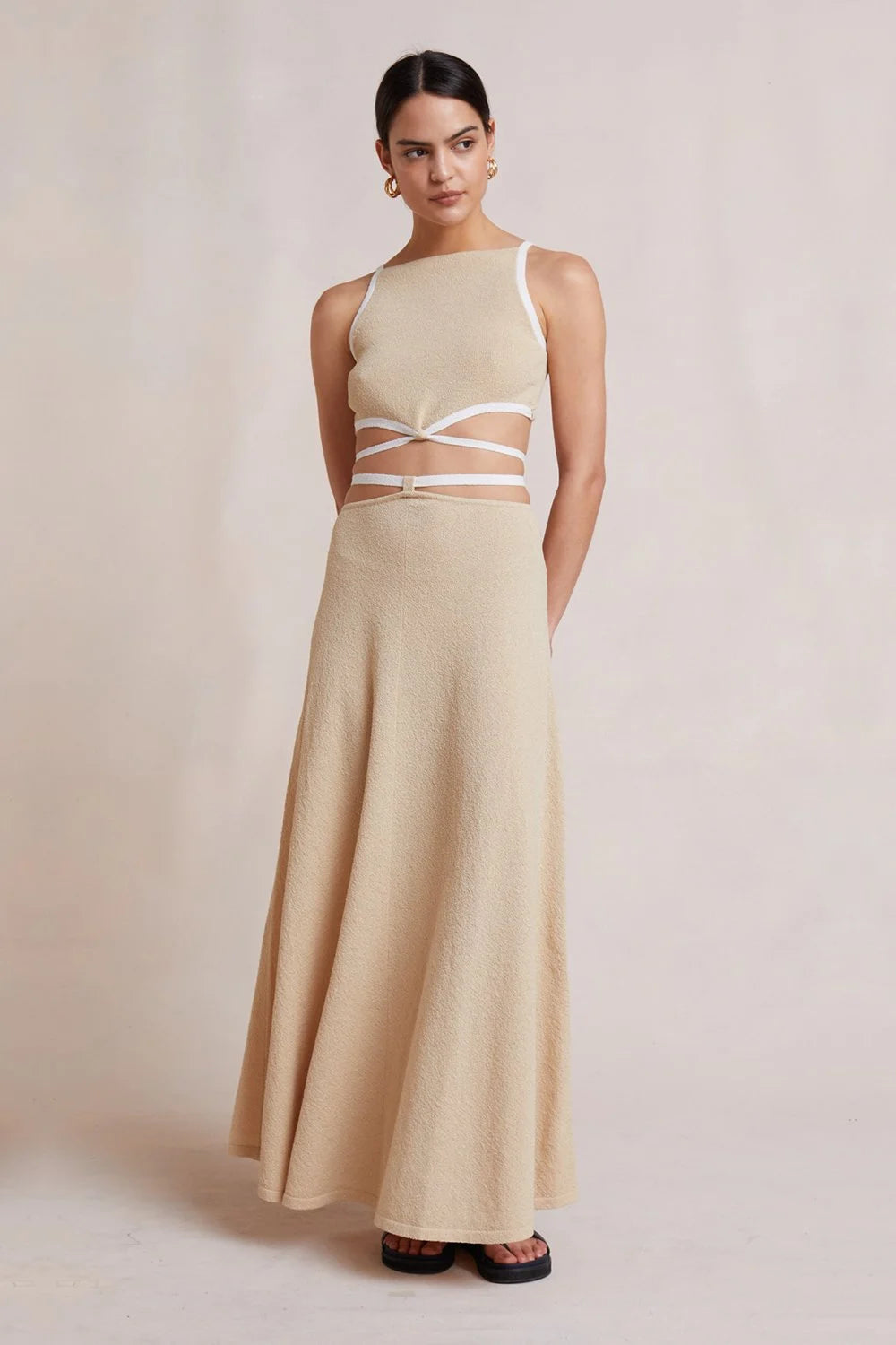 Lauryn Knit Top - Cream/ Sand