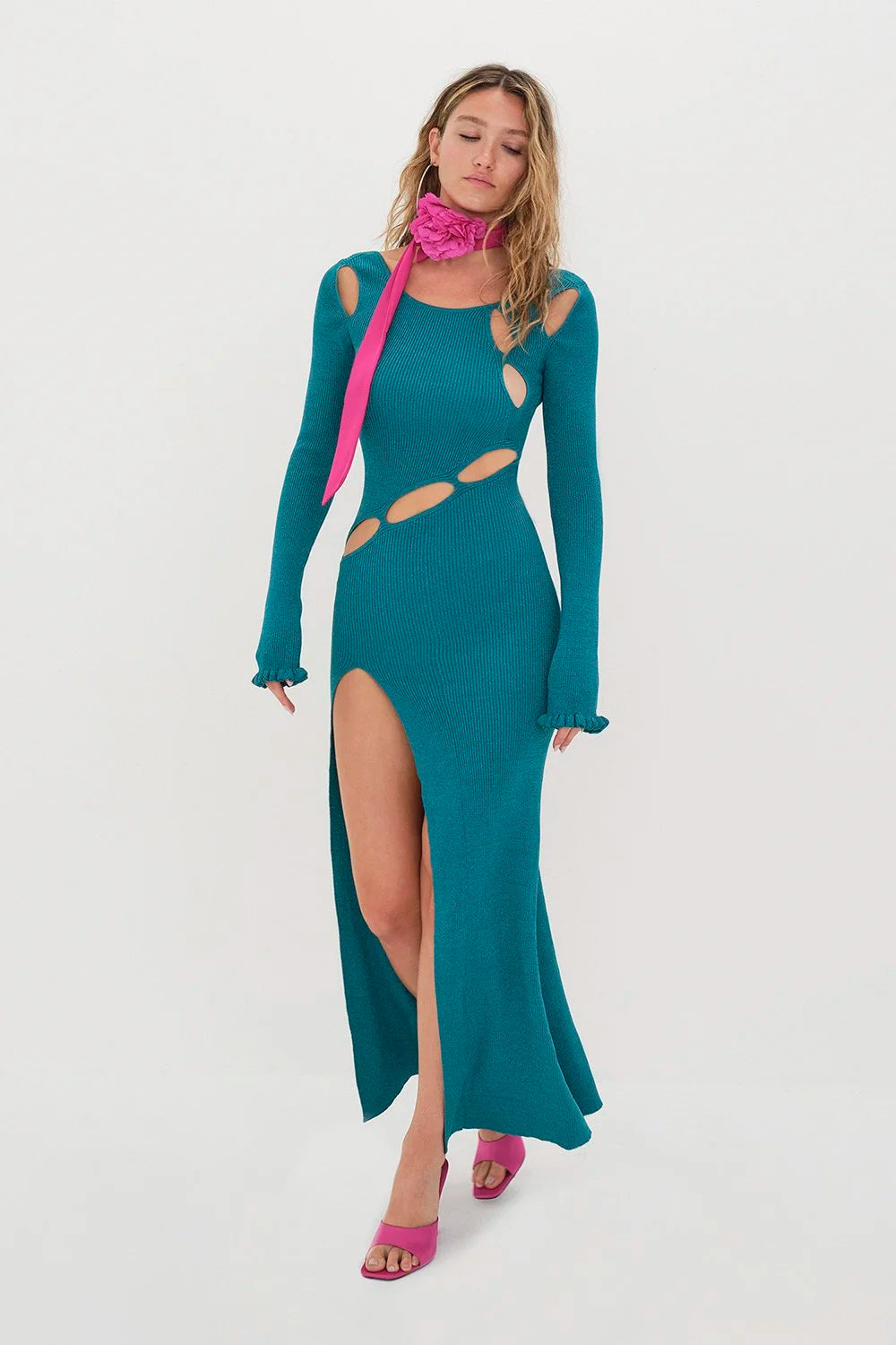 For Love & Lemons Lorelei Maxi Dress - Blue