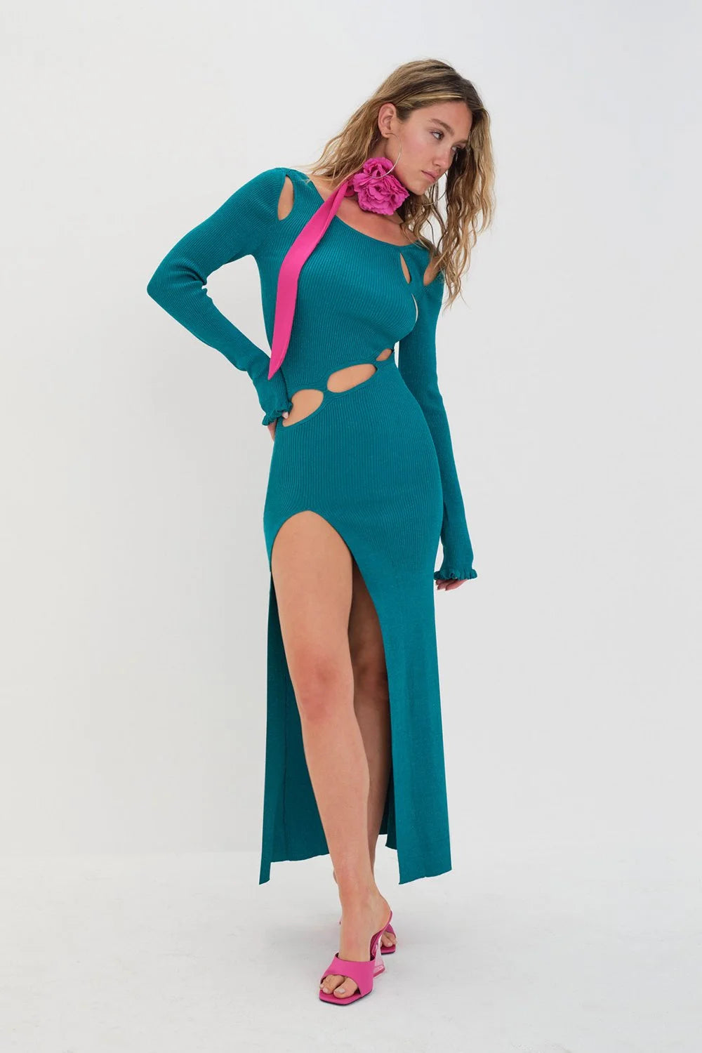 For Love & Lemons Lorelei Maxi Dress - Blue