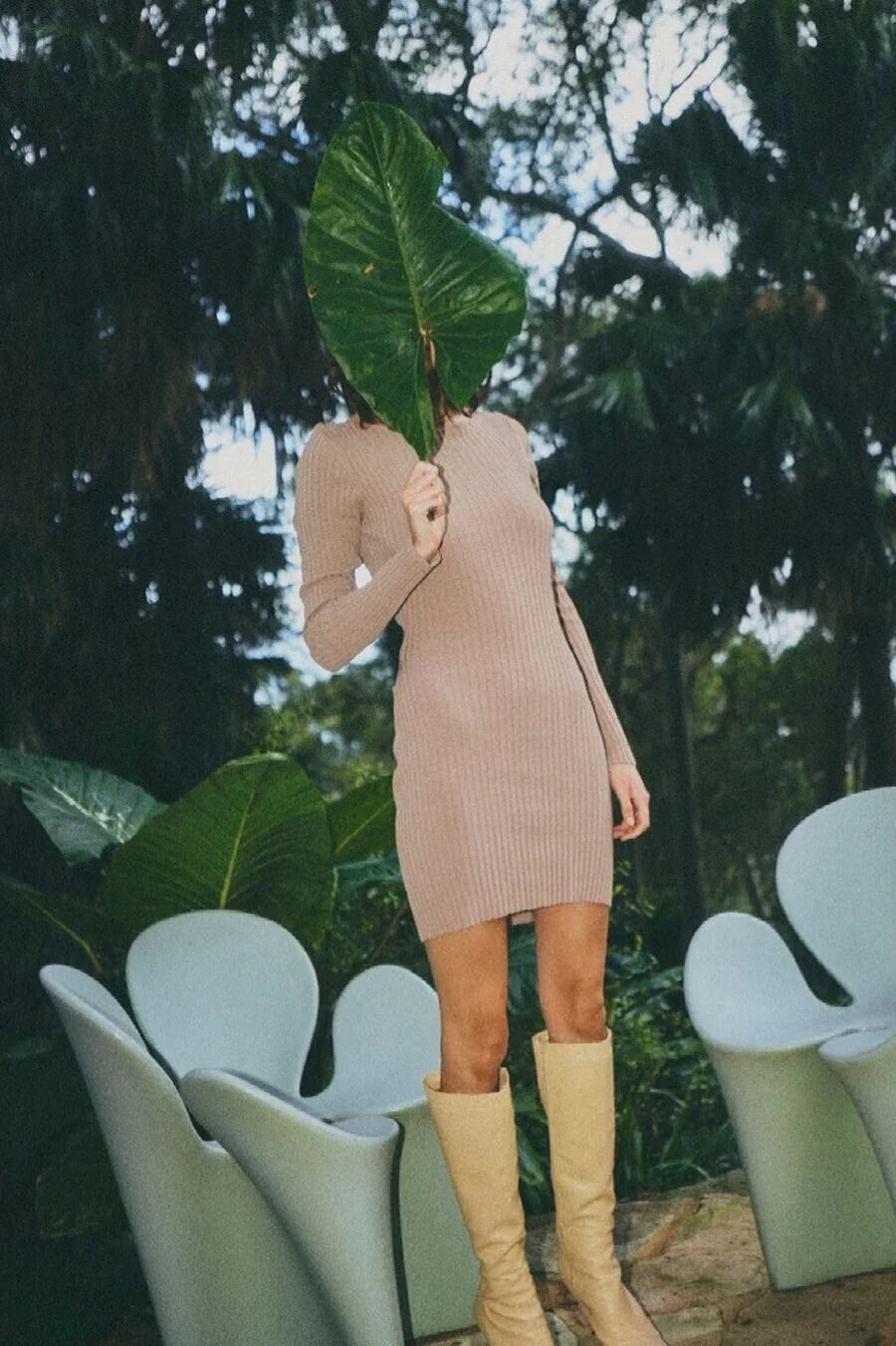 Bec + Bridge Lyla Knit Long Sleeve Mini Dress - Fawn