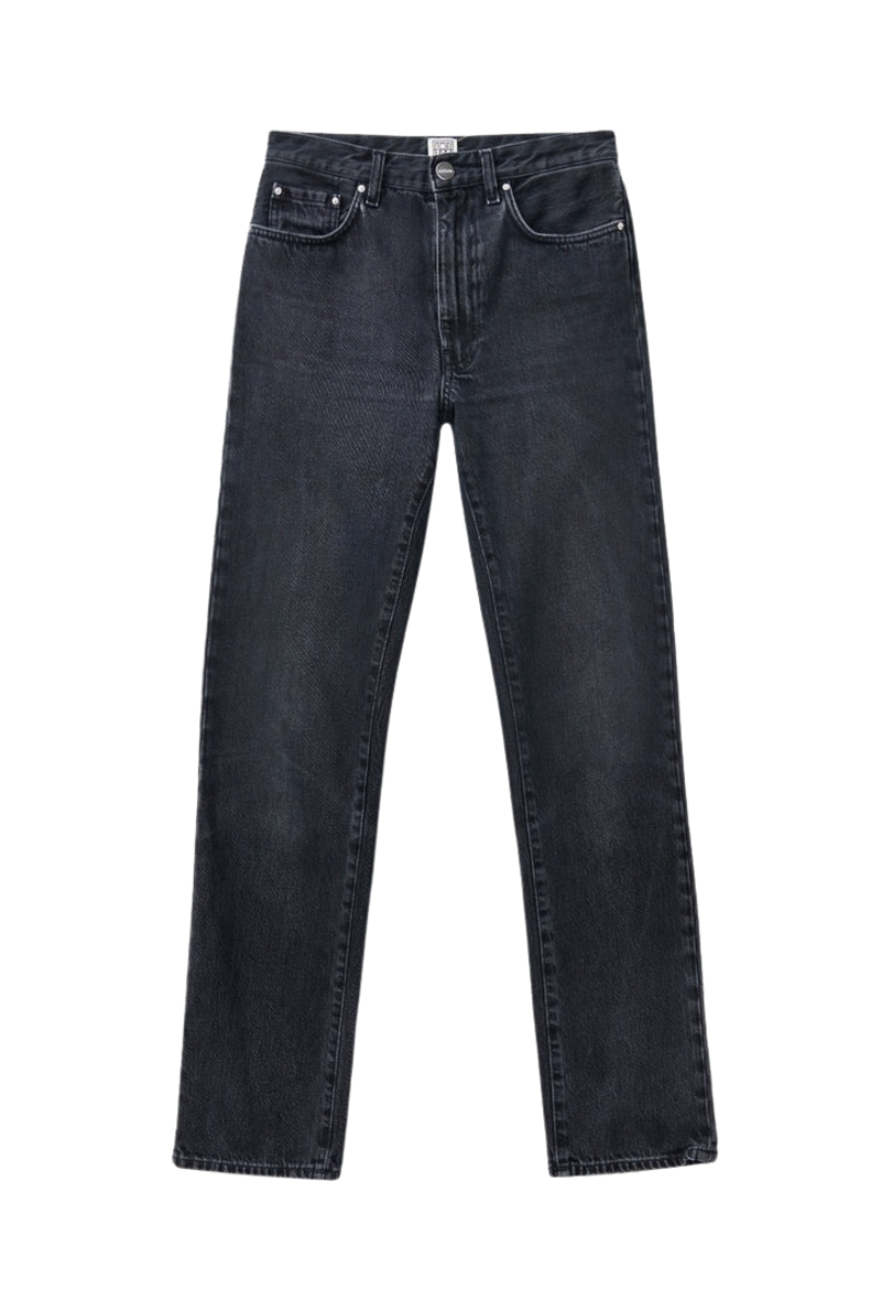 Toteme Straight Fit High Waist Black Regular Length Jeans