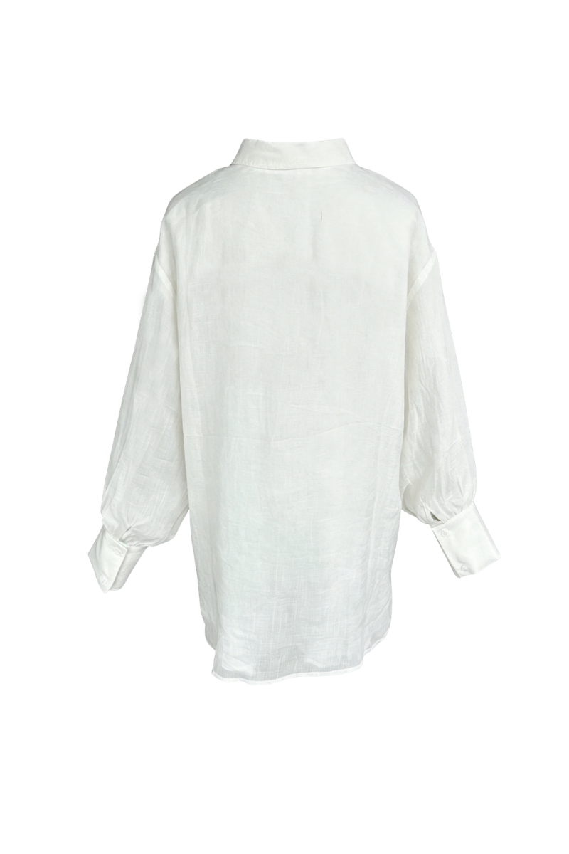 Max Simple Ramie Relaxed Shirt White MSDP262352W