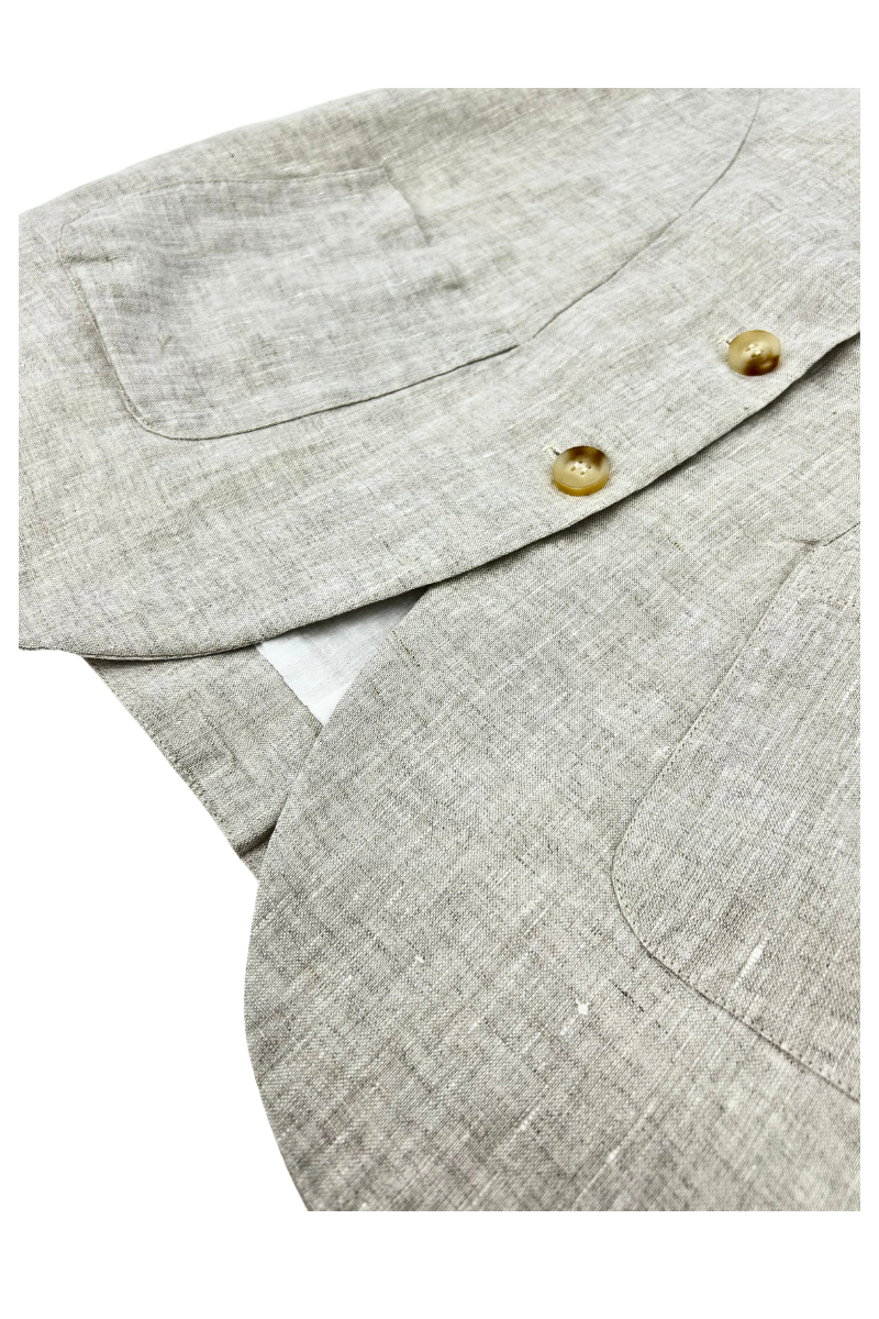 Max Simple Linen Vest Natural MSDP262377N