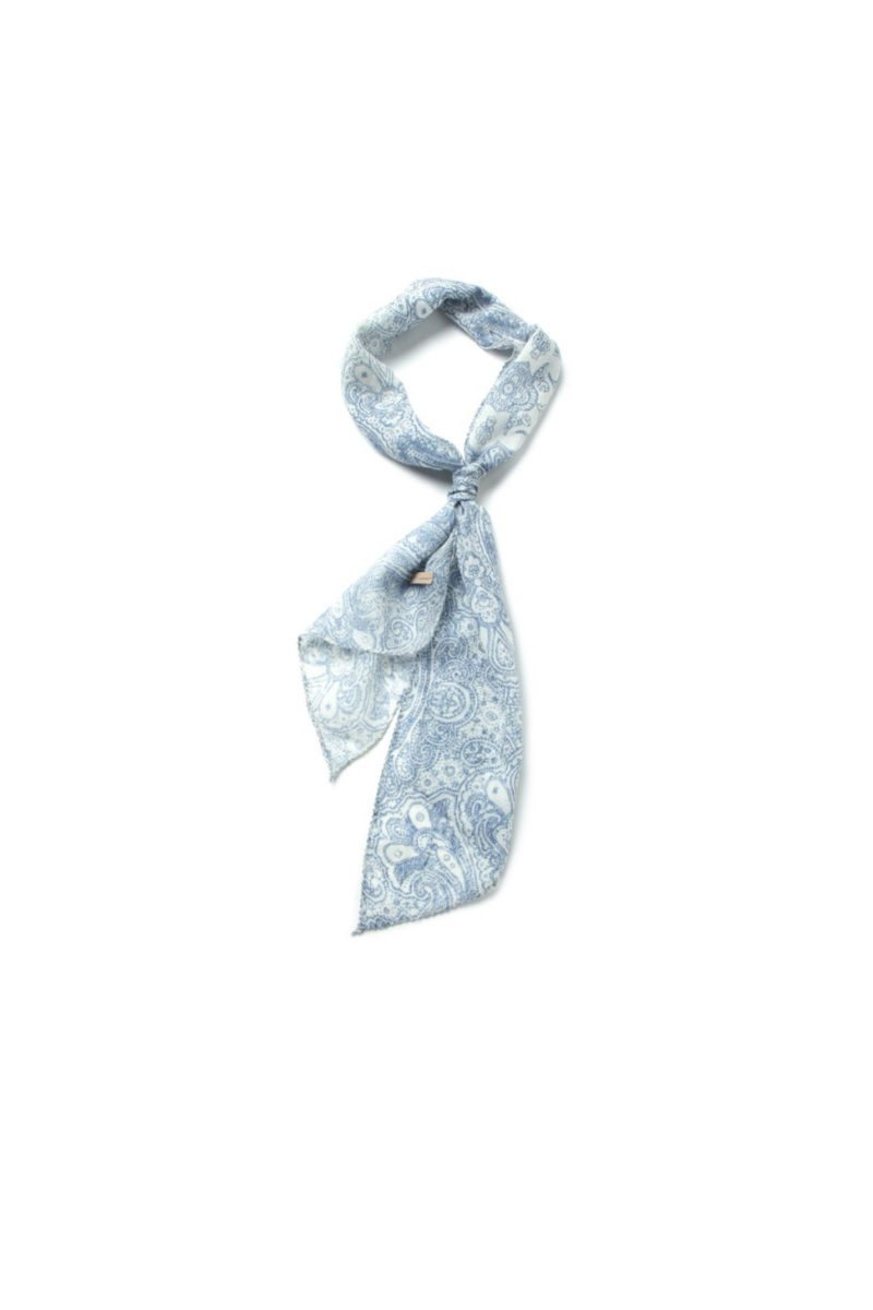 Max Simple Drawn Cashmere Scarf Blue MSDQ266013B