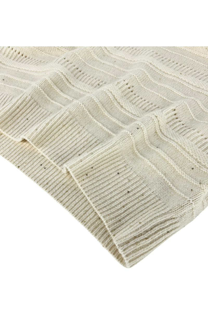 Max Simple Open Stitch Wool Sweater White MSHY261302W