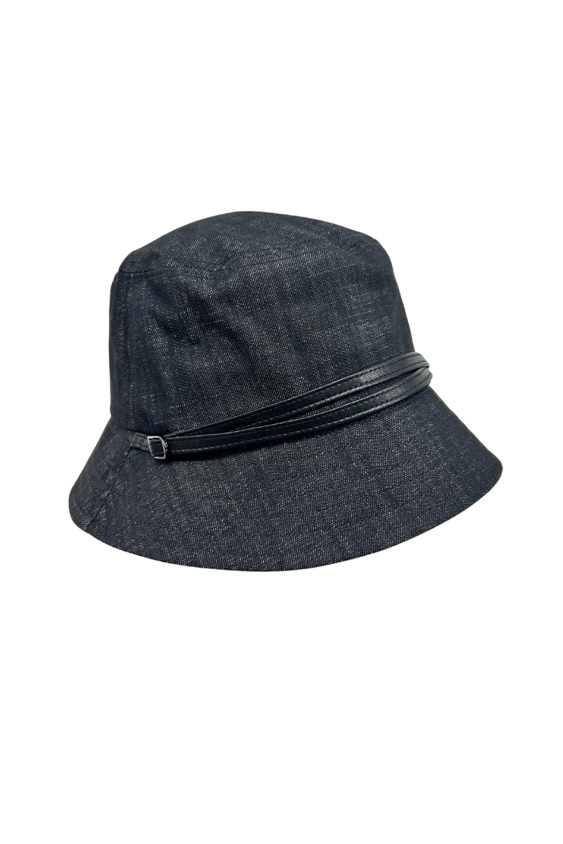 Max Simple Double-Strap Bucket Hat Black MSKX260003B
