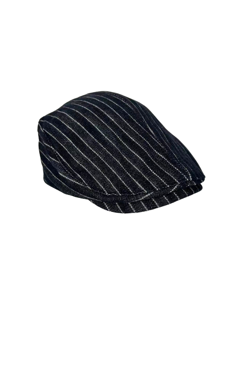 Max Simple Striped Denim Flat Cap Denim Blue MSKX260021D