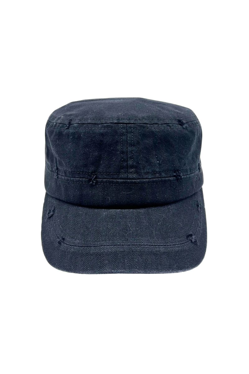 Max Simple Washed Military Cap Black MSKX260026B