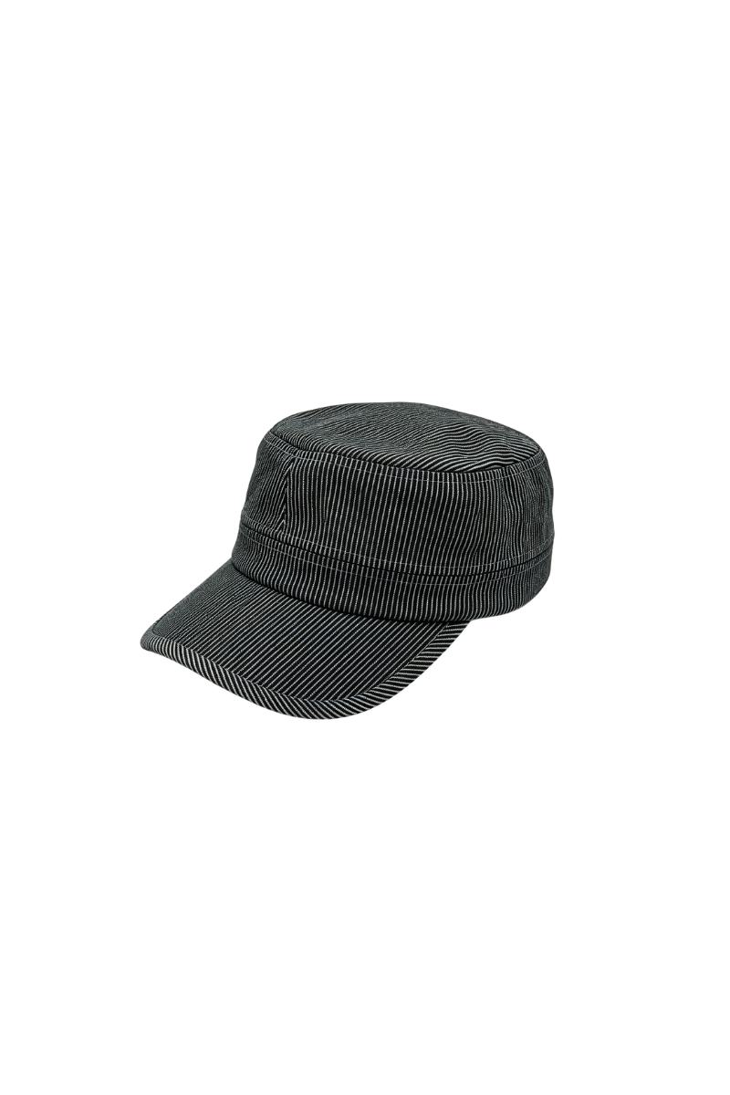 Max Simple Striped Military Cap Black MSKX260095B