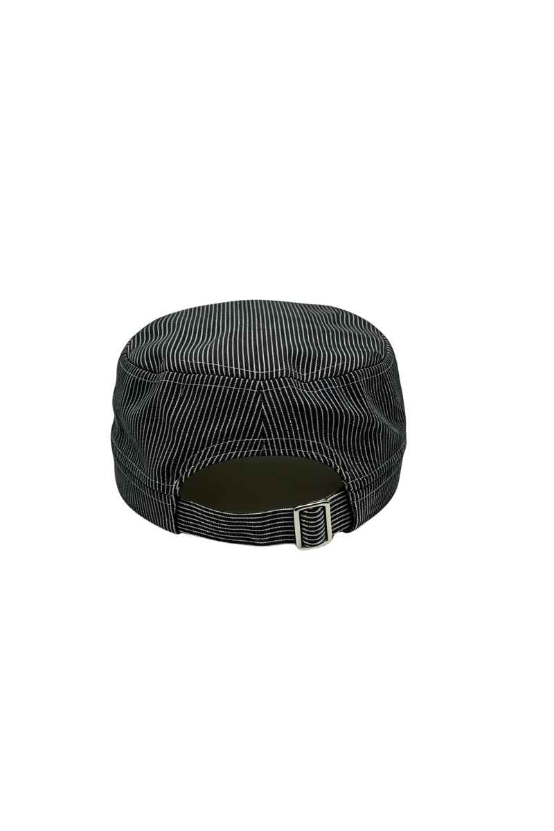Max Simple Striped Military Cap Black MSKX260095B