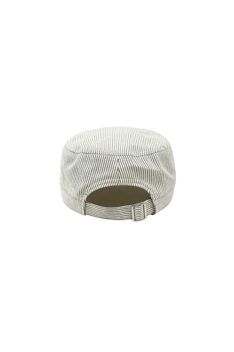 Max Simple Striped Military Cap White MSKX260095W