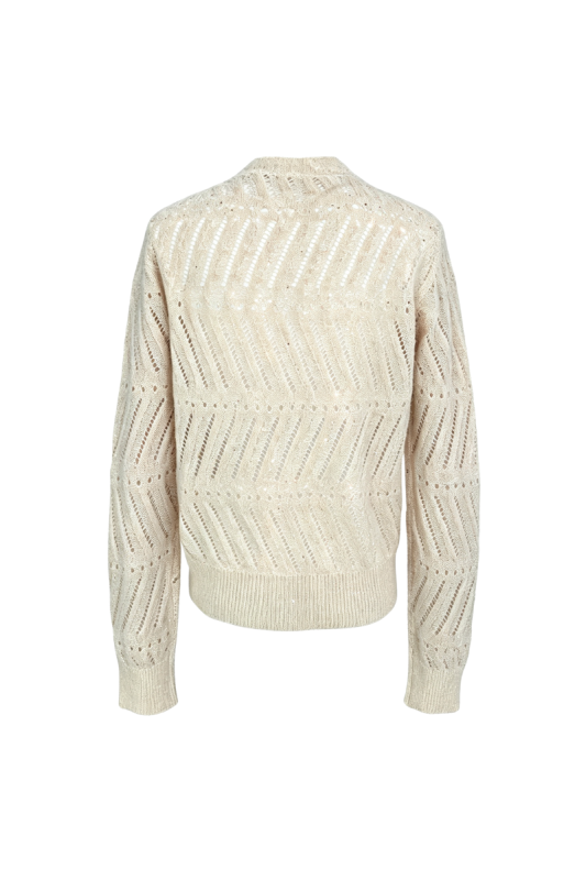 Max Simple Sequin-Knit V-Neck Cardigan Apricot MSKY266185A