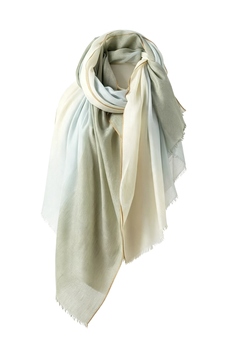 Max Simple Wool Gradient Scarf Seafoam MSRX264001A