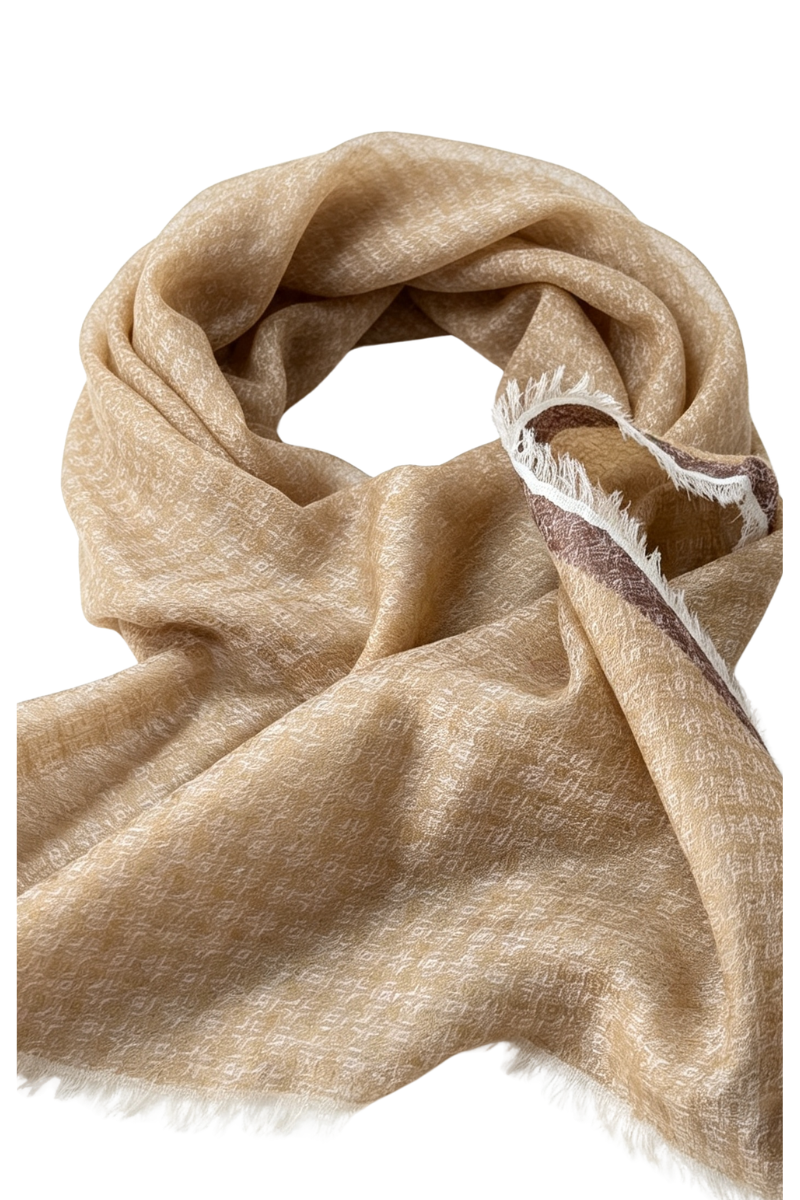Max Simple Wool Jacquard Coin Square 70 Camel MSRX266001C