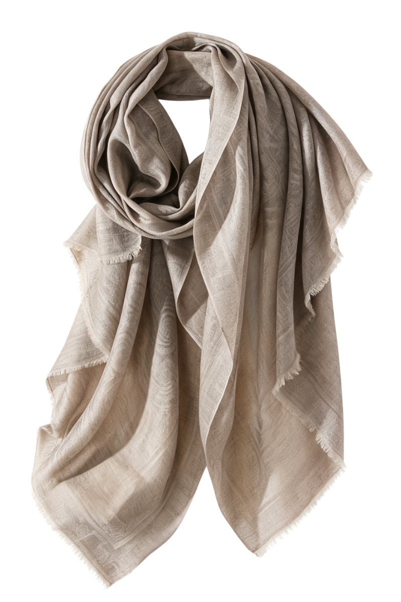 Max Simple Cashmere Jacquard Paisley Stole Rock Brown MSRX266012R