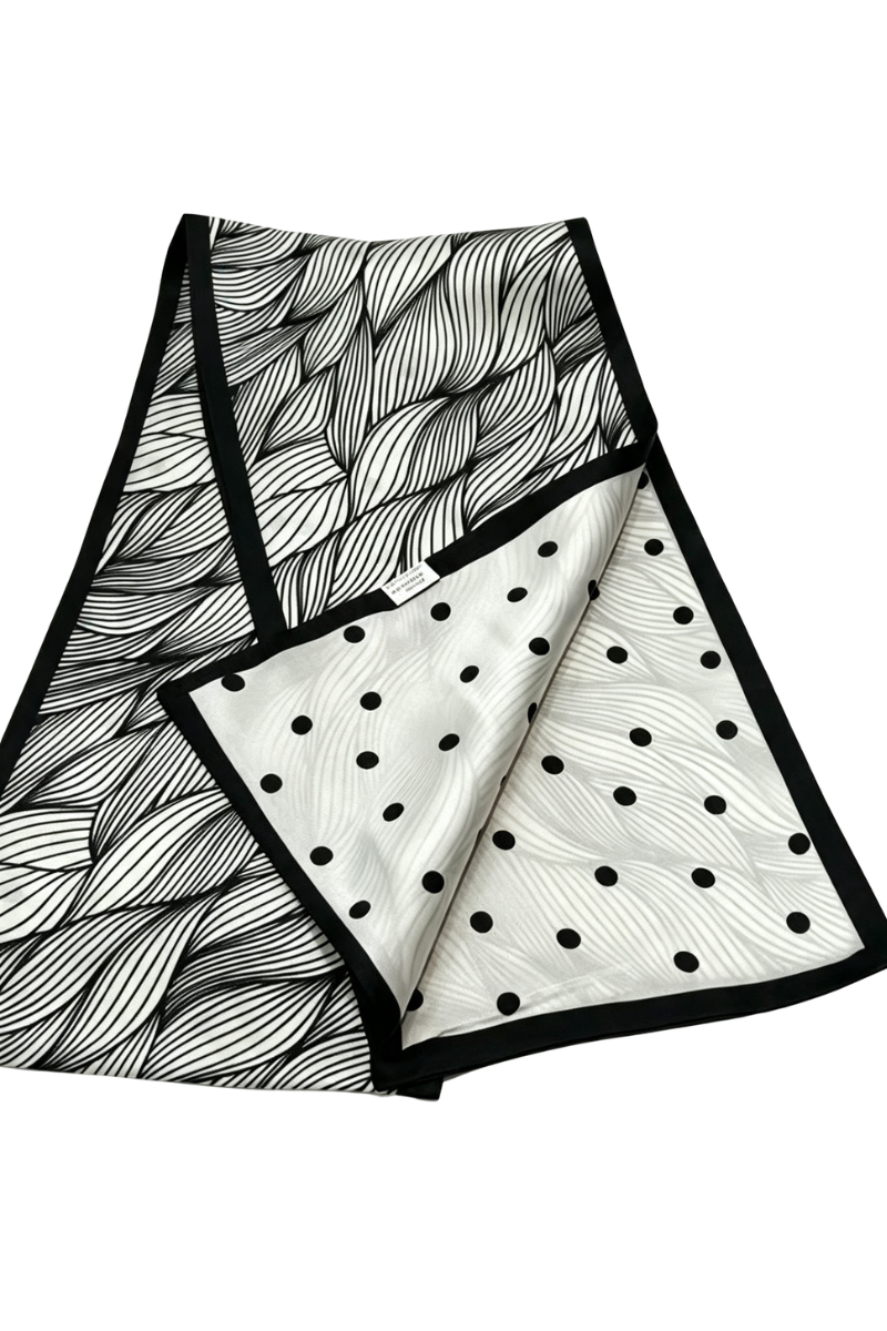 Max Simple Silk Ribbon Scarf 16*150 Black MSXC260714B