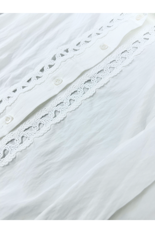 Max Simple Crochet-Lace Shirt White MSXS260005W