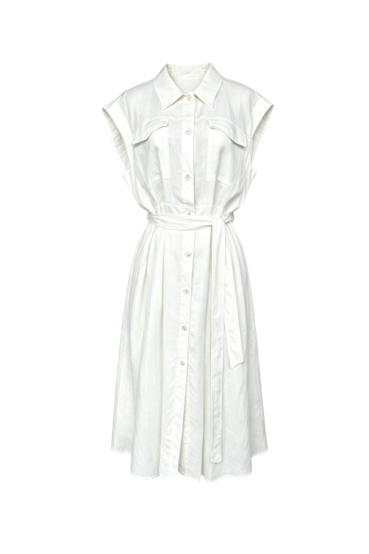 Max Simple Utility Shirt Dress White MSXS260598W