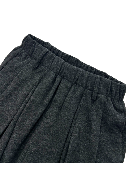 Max Simple Elastic-Waist Pleated Skirt Charcoal MSXZ261101C